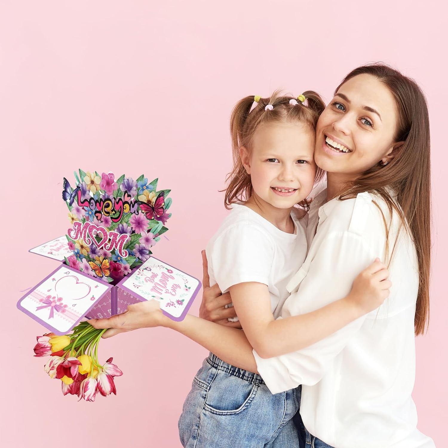 3D Mothers Day Card, Gifts for Mom,Envelope Enclosed Mothers Day Pop up Card,Love YOU Mom,For Your Favorite Mom, Woman, Wife, Daughter, Grandmother