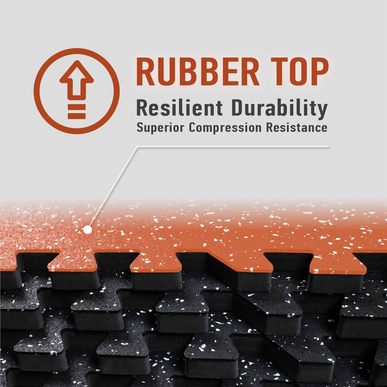 AIRHOP 0.56 Inch Thick Upgraded Exercise Equipment Mats, 6 Tiles Rubber Top with High Density EVA Foam, Large Interlocking Puzzle Floor Protection Mat for Home Gym, Heavy Weight Workout, 24 X 24In image number 6