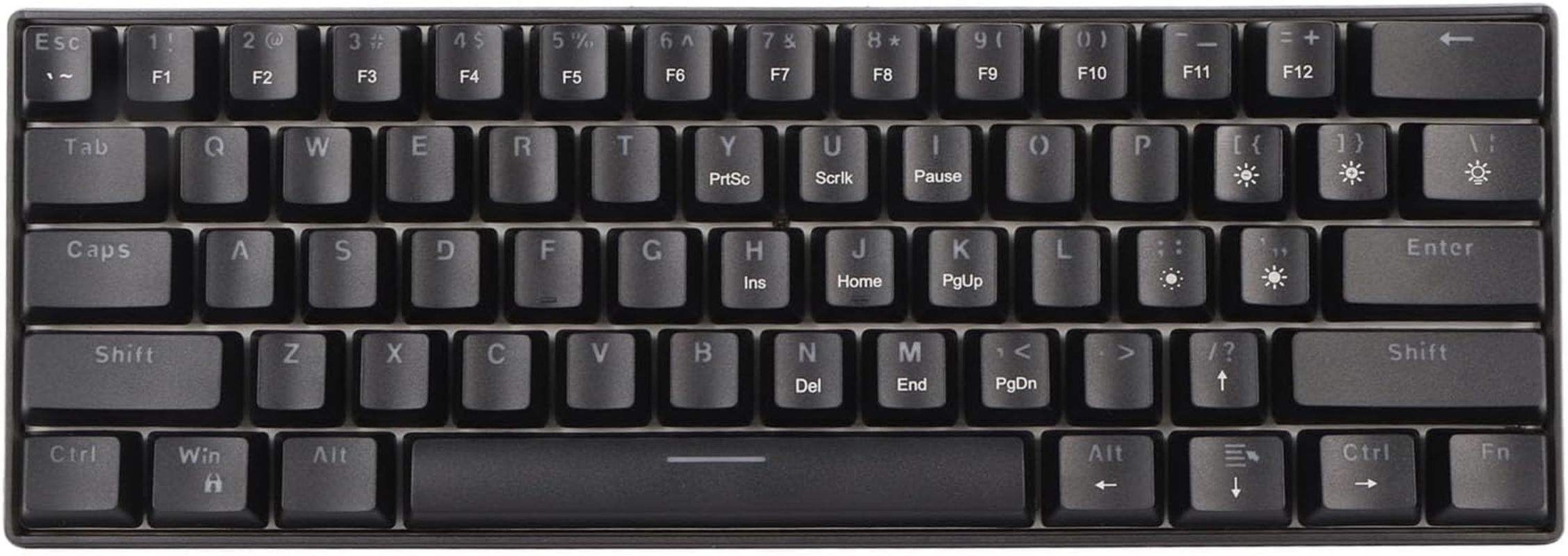 Mechanical Keyboard, 60% Mechanical Gaming Keyboard with LED Backlit, 61 Keys Compact Mini Wired Keyboard, Mechanical Shaft Switches, for Windows PC Laptop Gamer (Black Blue