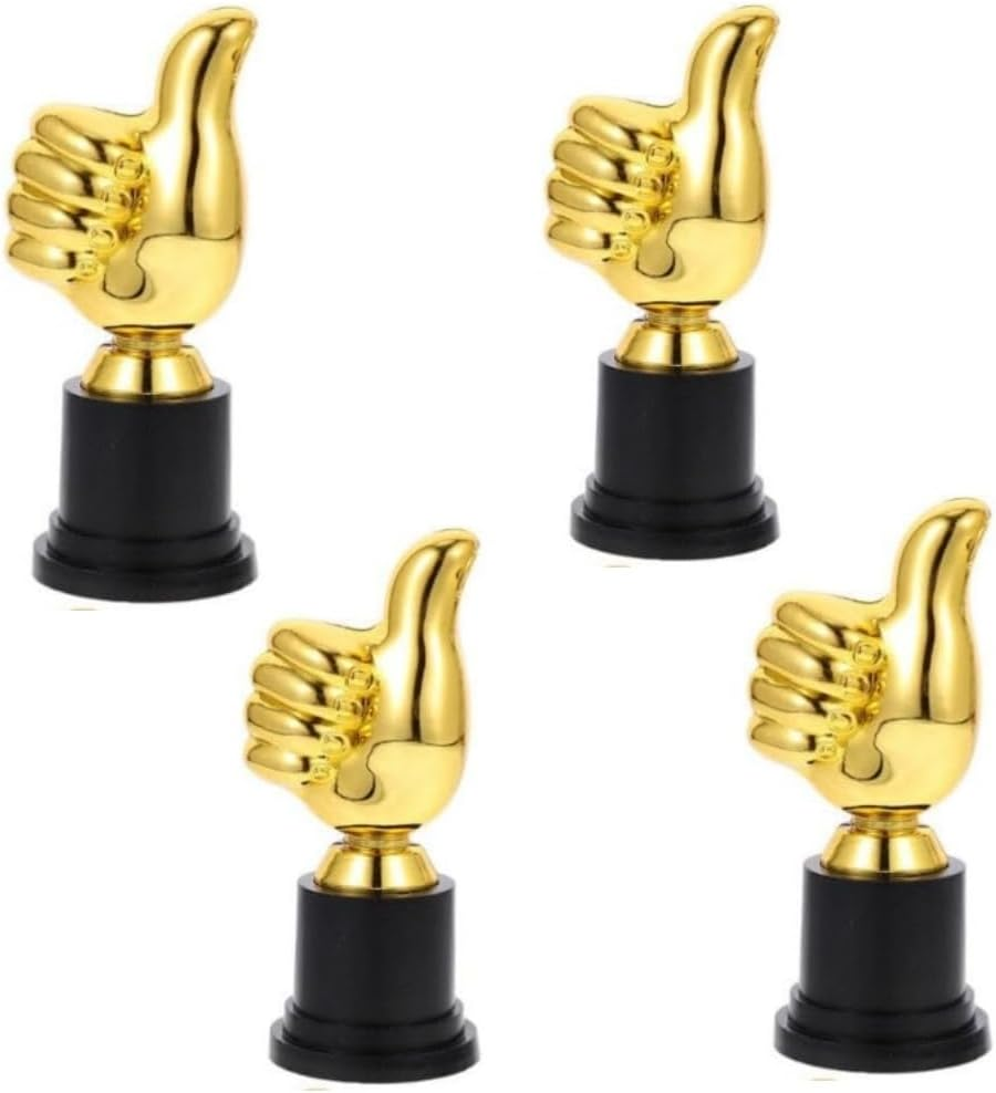 DACUAN 4Pcs Gold Trophy plus Thumbs Up,Trophies Thumbs up Trophies, Trophies Gold Trophy Awards Rewards Trophies Trophy,Gold Trophy Cup Trophy for Kid for Award Ceremony image number 5