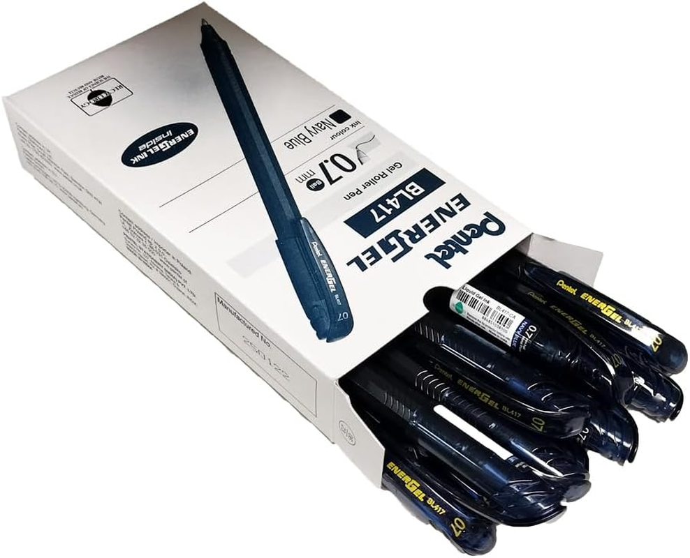 Pentel Energel Liquid Gel Ink 0.7Mm Medium Nib Stick Pen Navy Ink, Box of 12 Pens (BL417-CA) image number 2