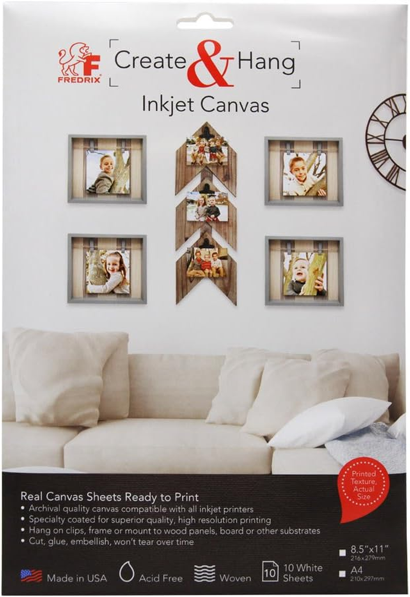 Fredrix Creative Inkjet Canvas Pack of 10, A4 Size