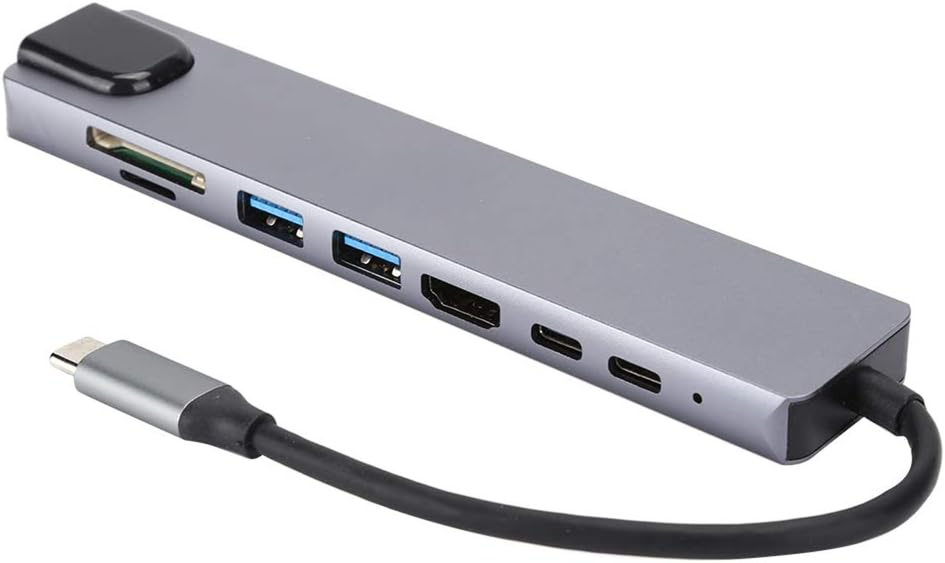 8 In1 Hub,Type C to RJ45 PD USB Docking Station Type C Hub Splitter Converter Adapter Support up to 480M Usb,Support USB 2.0 Memory Card image number 5