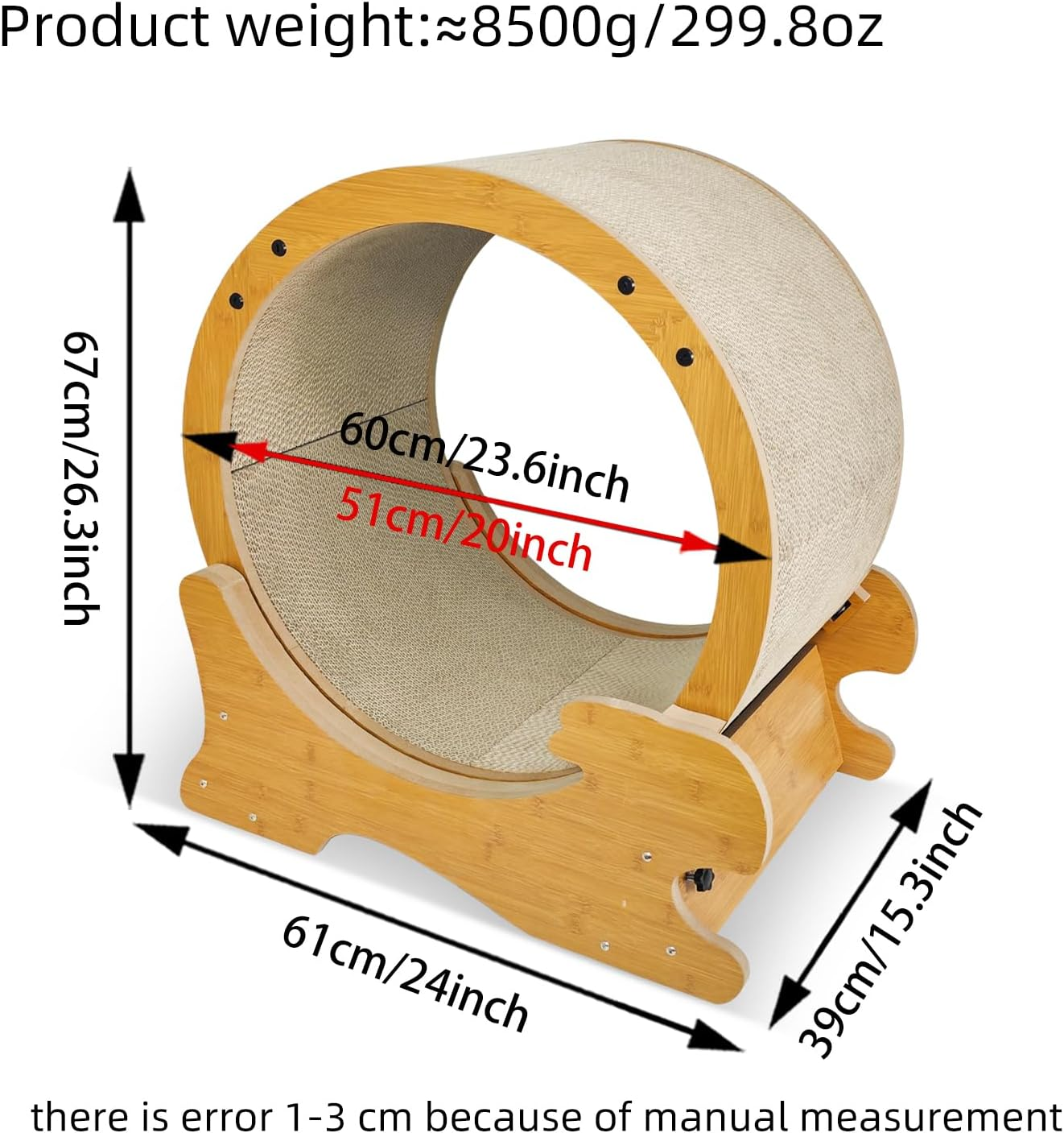 MSBC Cat Claw Sharpener, Reinforced Cardboard, Convenient Assembly, Interior, Cat Foil, Eliminates Lack of Exercise, 24.8 X 15.4 X 26.4 Inches (63 X 39 X 67 Cm), 60 Sizes, Wood Grain image number 1