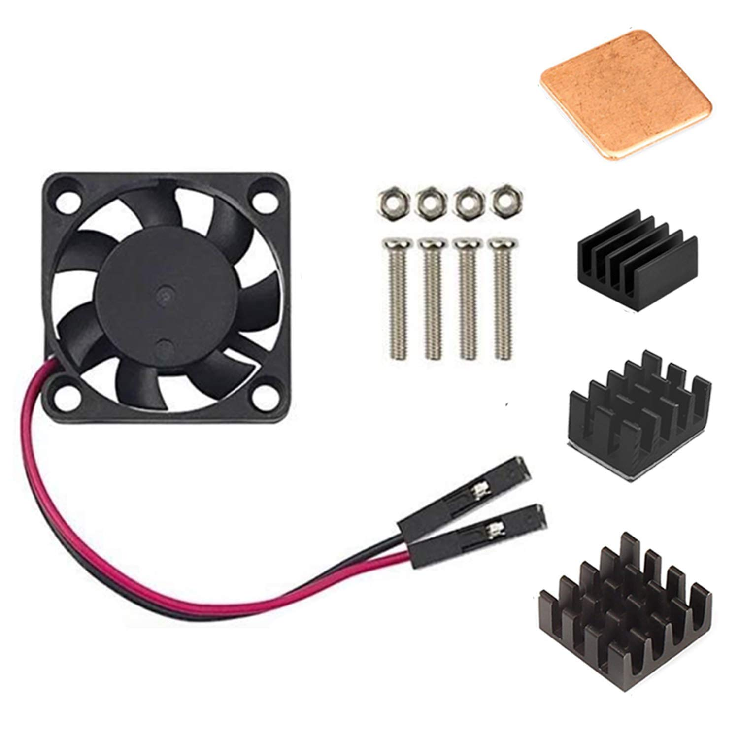 Easycargo Raspberry Pi 4 Heatsink Fan Kit, Cooler 30Mm Fan Heatsink for Raspberry Pi 5 4 3 Electronics Robotics Development Boards DIY 3007 30X30X7Mm 5V 3.3V Quite Mini Fan Small (Black 4 Pack)