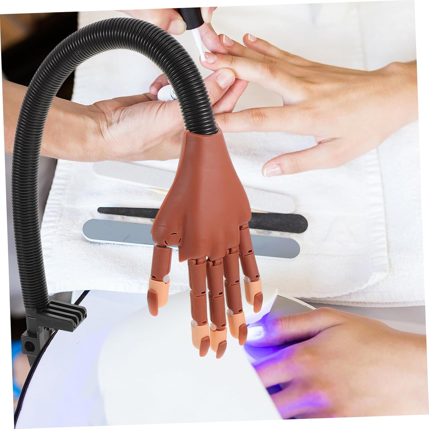 GOOHOCHY Flexible Nail Practice Hand with Movable Joints and Fingers Acrylic Nail Tips Included Durable Mannequin for Beginners and Training image number 6