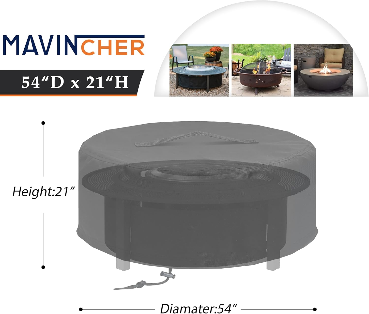 Fire Pit Cover for Solo Stove Fire Pit Surround Tabletop, Surround Shelter for Fire Pit Surround Table, Large Elevation Shelter for Yukon Wood Burning Outdoor Fire Pit, Black, 54" D*21" H image number 3