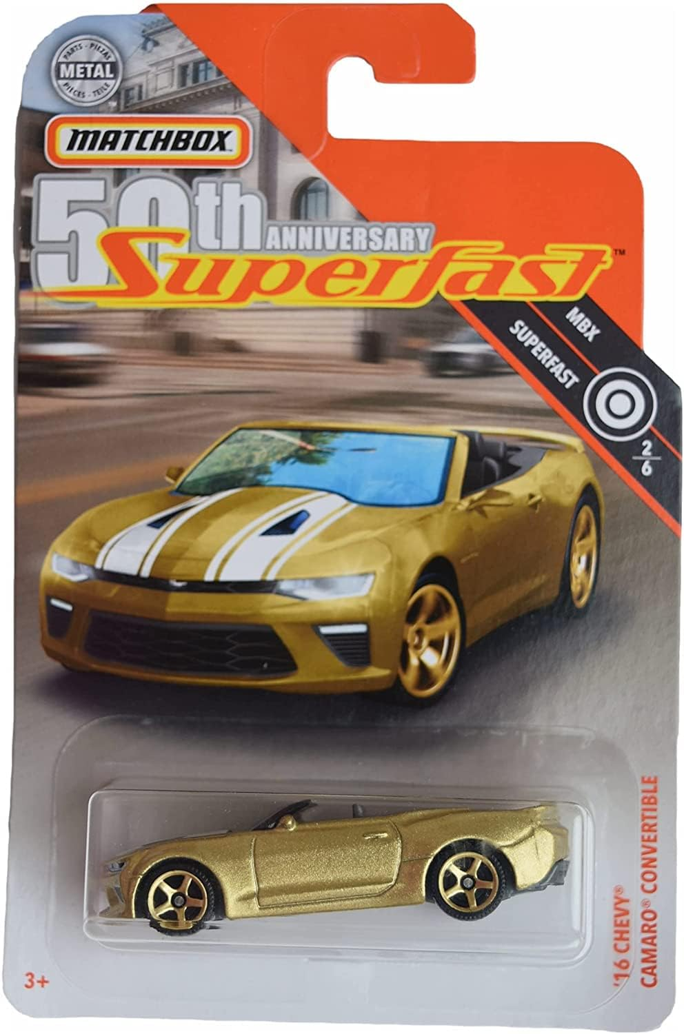 Matchbox '16 Chevy Camaro Convertible, Superfast 2/6 [Gold]