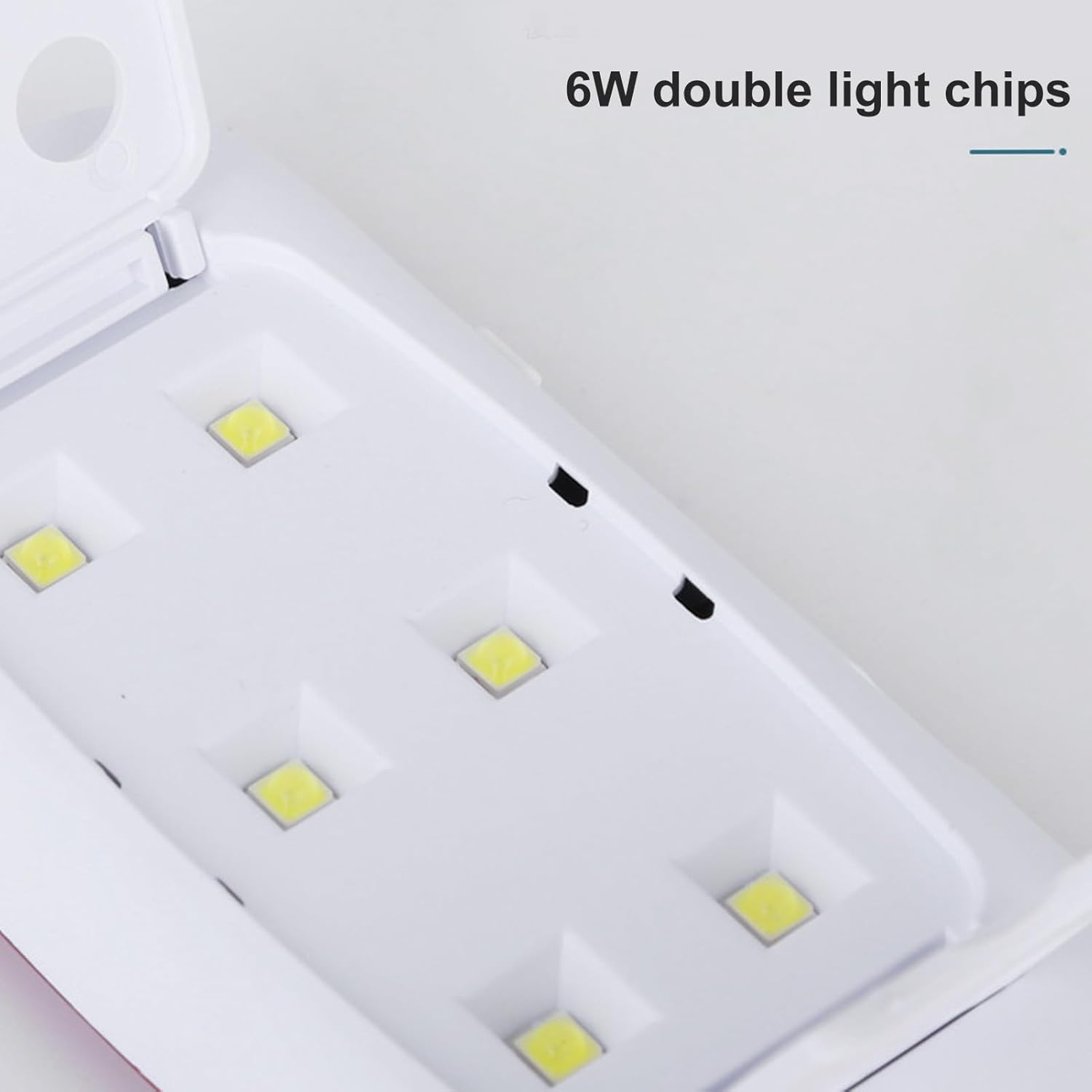 Nail Light, Fast Curing UV Nail Lamp 6W Handheld Foldable Timing Function for Nail Art for Home (Colorful Pink) image number 2