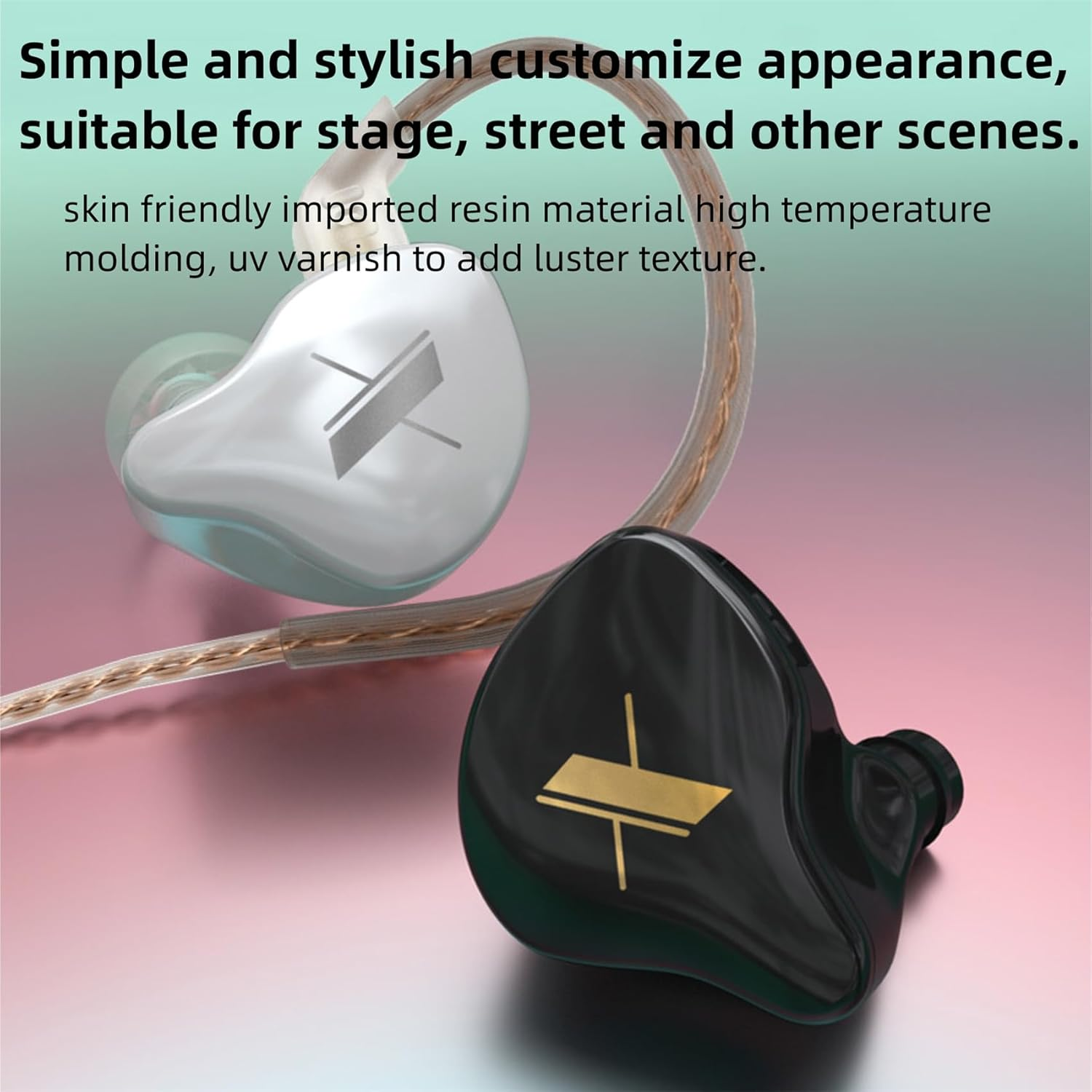 KZ EDX 1DD Hifi Earphone Headphone, Yinyoo EDX In-Ear Earbud with New 10Mm Composite Magnetic Dynamic Driver over Ear Headset with Detachable 2 Pin 0.75MM Cable(With Mic, Black) image number 1