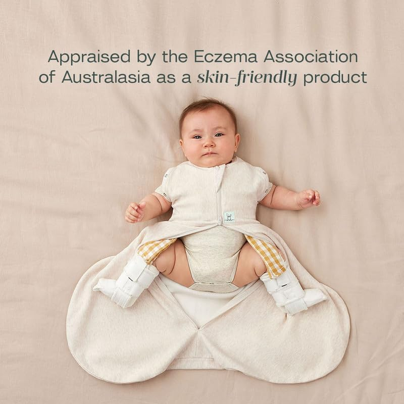 Ergopouch 0.2 TOG Hip Harness Cocoon Swaddle Bag for 6-12 Months, Oatmeal Marle image number 5