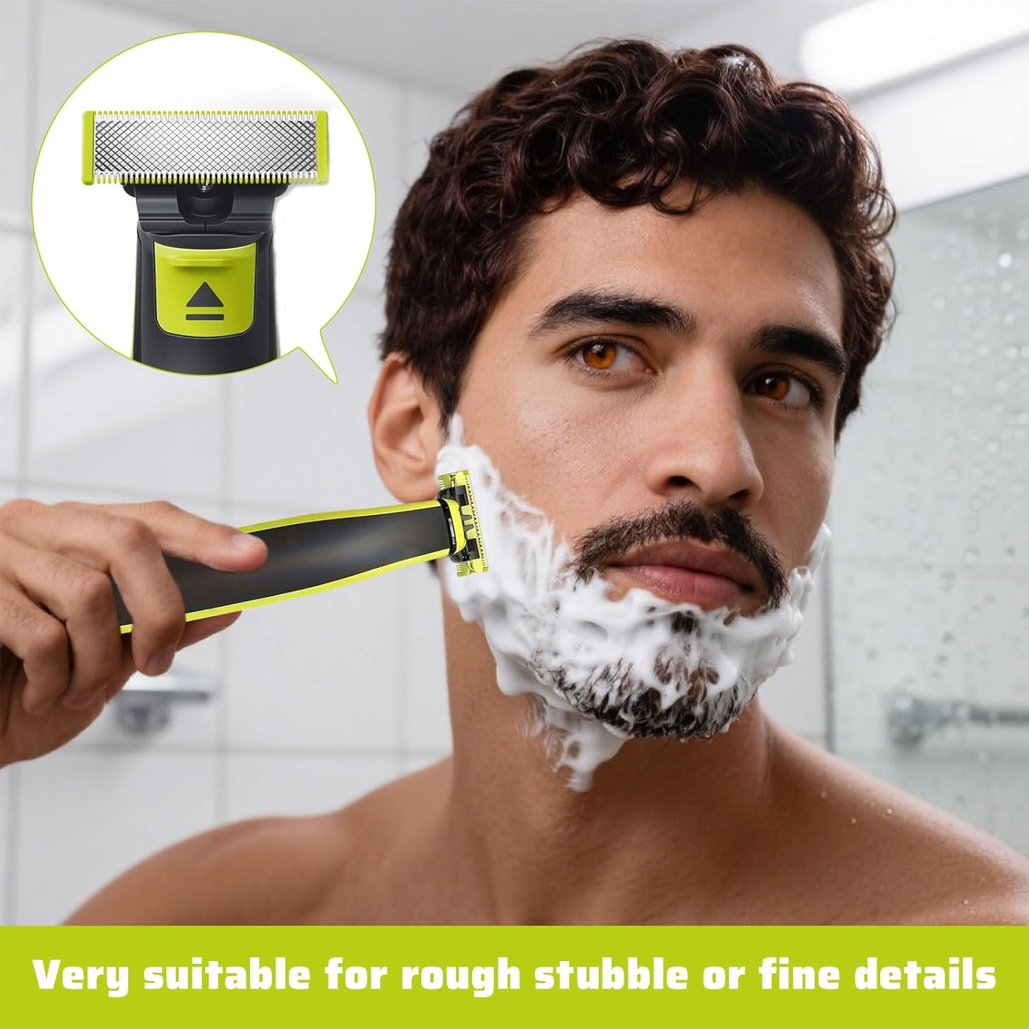 For Philips One Blade Replacement Head, 2Pcs Suitable for Oneblade Razor, One Blade Replacement Head Suitable for Oneblade Razor, Compatible with QP210/50, 220 2523 2520 2527, Etc