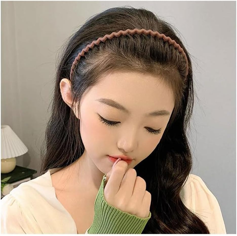 Teeth Comb Thin Headbands for Women for Washing Face Hair Hoops for Make up Non Slip Headband for Women Girls Hair Band Brown Head Band 5Pcs image number 3