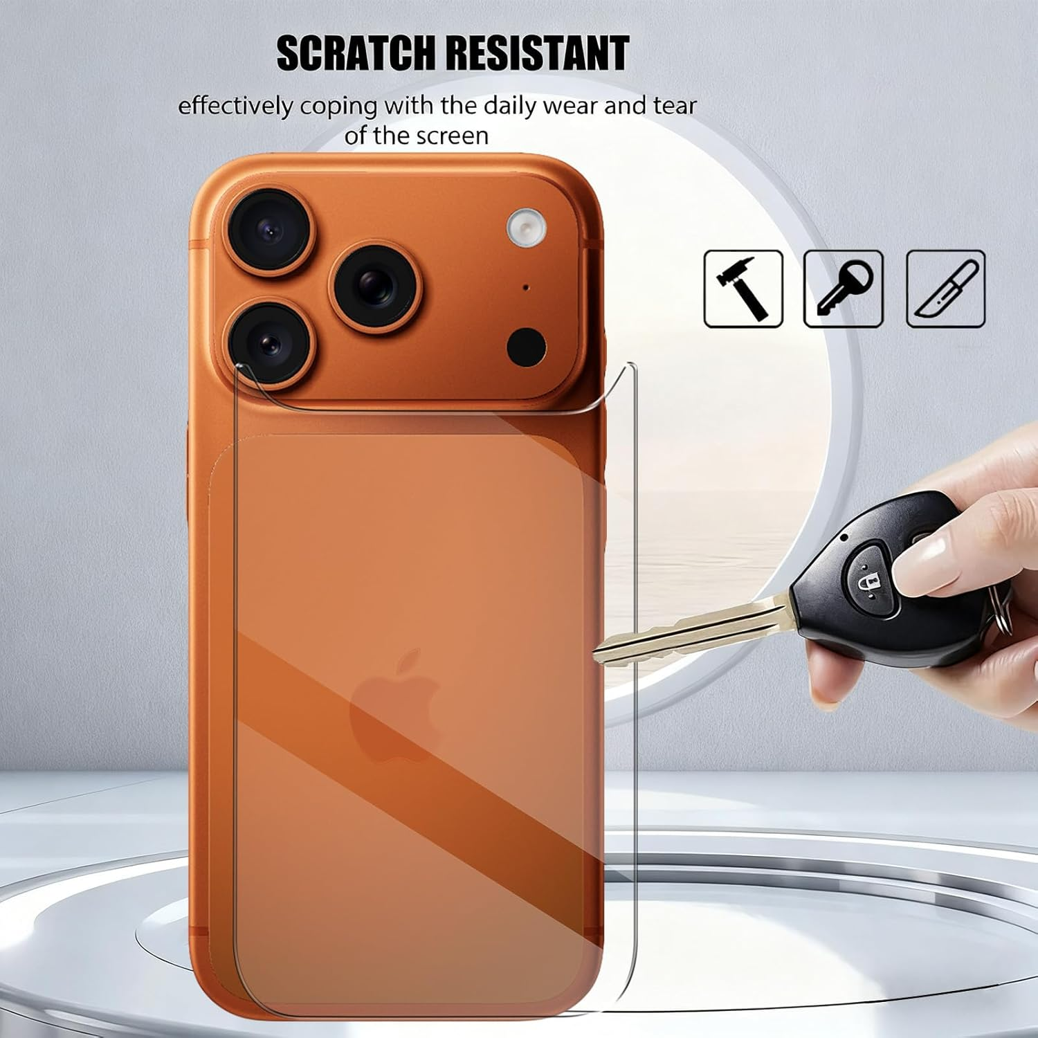 [2+2] Back Screen Protector + Camera Lens Protector for Iphone 17 Pro, Electro-Weideworld 9H Hardness High-Definition Bubble-Free&Scratch-Resistant Tempered Glass image number 3