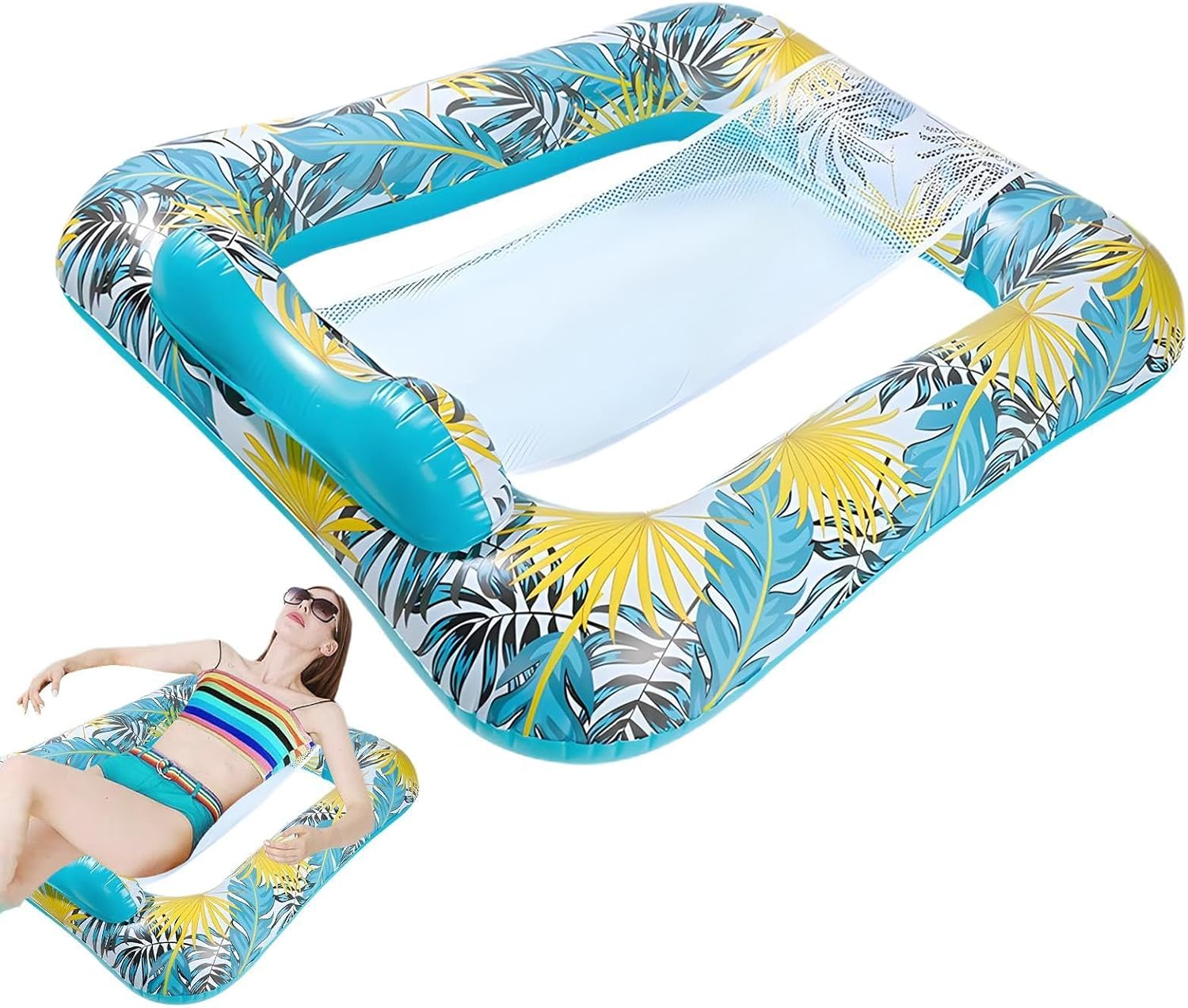 Inflatable Pool Float, Pool Lounger Chair, Foldable and Easy to Store Water Loungers, Pool Lounger for Relaxation by the Pool, Swimming and Outdoor Activities as Well as for Adults image number 6