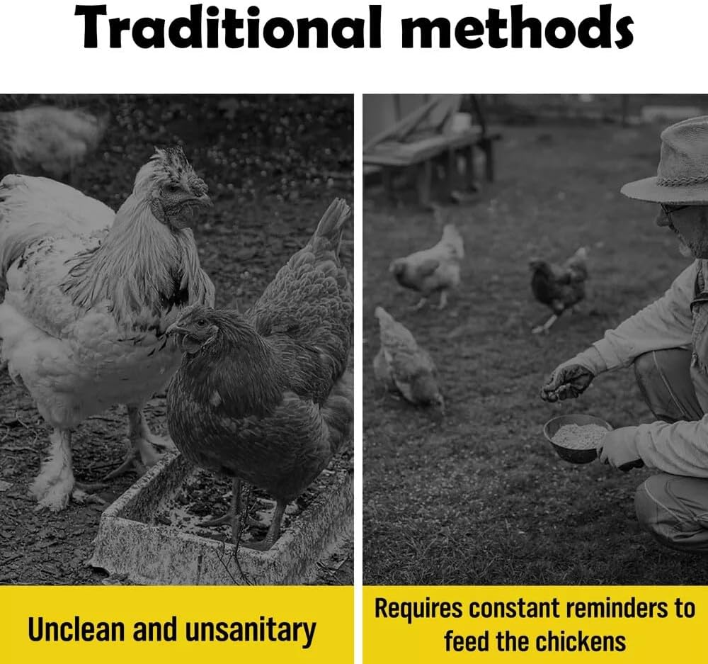 10KG Automatic Chicken Feeder &ndash; Weatherproof Galvanised Poultry Treadle Feeder for Chicken, Duck & Goose &ndash; Rat-Proof Outdoor Metal Feed Box for Coop or Backyard