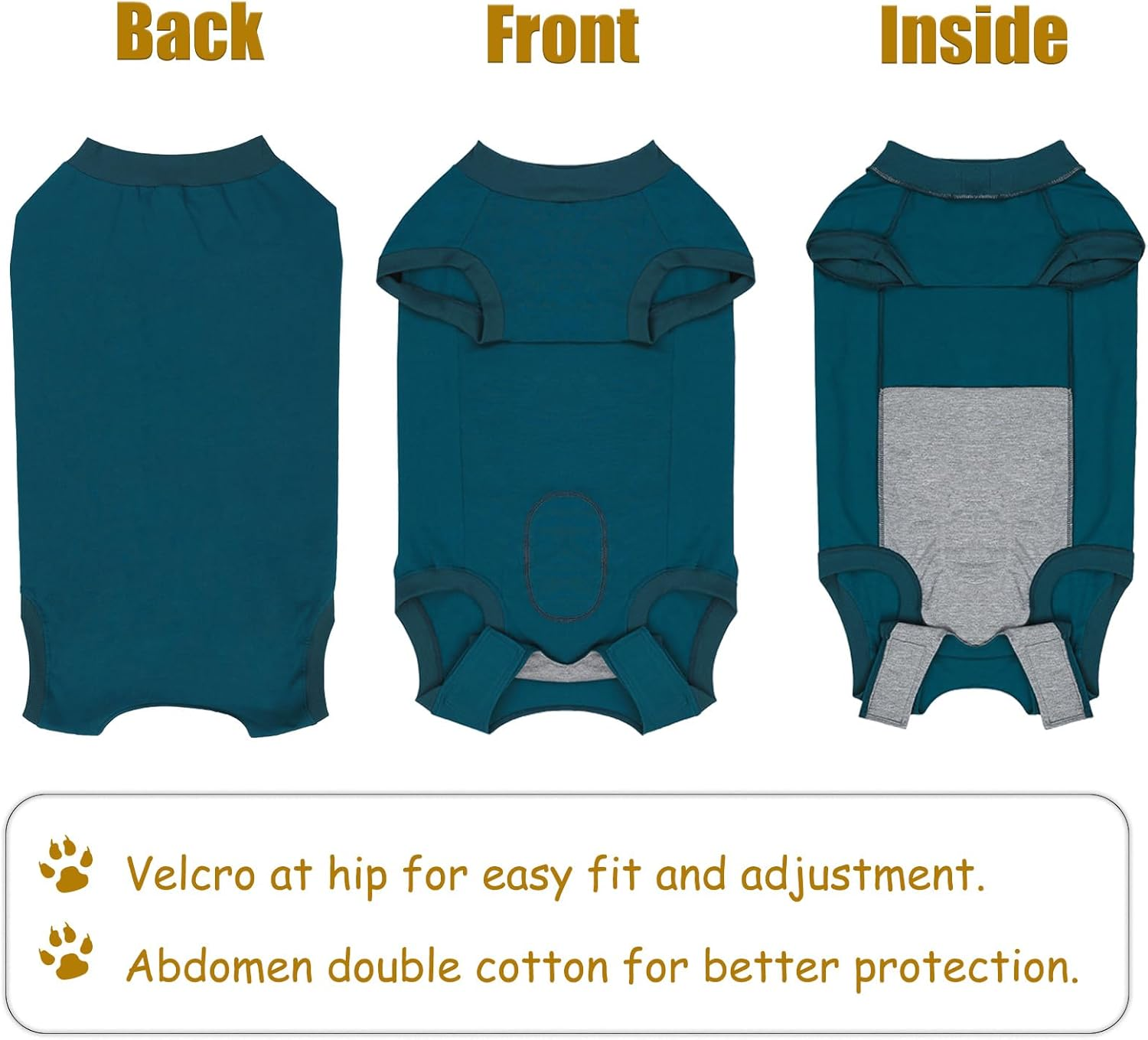 Axcimond Dog Body after Surgery Leak Protection Dog Surgery Body Dog Castration Male Medical Pet Shirt Dog Onesie Wound Protection Suits for Dogs with Velcro Fastening Alternatives to Cone And image number 2