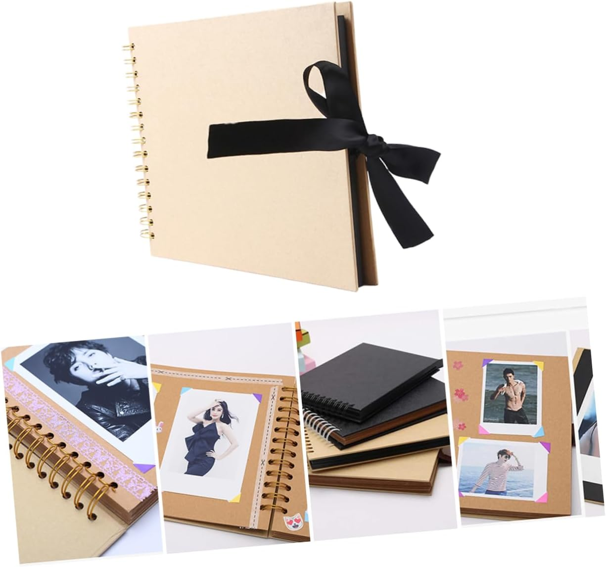 STOBAZA DIY Photo Album Scrapbook with Hard Cover Page Turning Design Retro for Memory Recording for Preserving Photos and Personal Stories image number 6