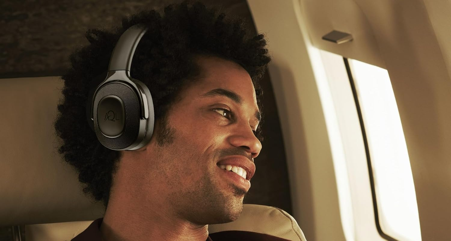 AQL Arkos Universal Bluetooth Headphones with Folding Ear Cups - Built-In Microphone - 300Mah Battery Charging Time 2 Hours - Playtime 25 Hours - Range 10M - Anthracite - Gray image number 2