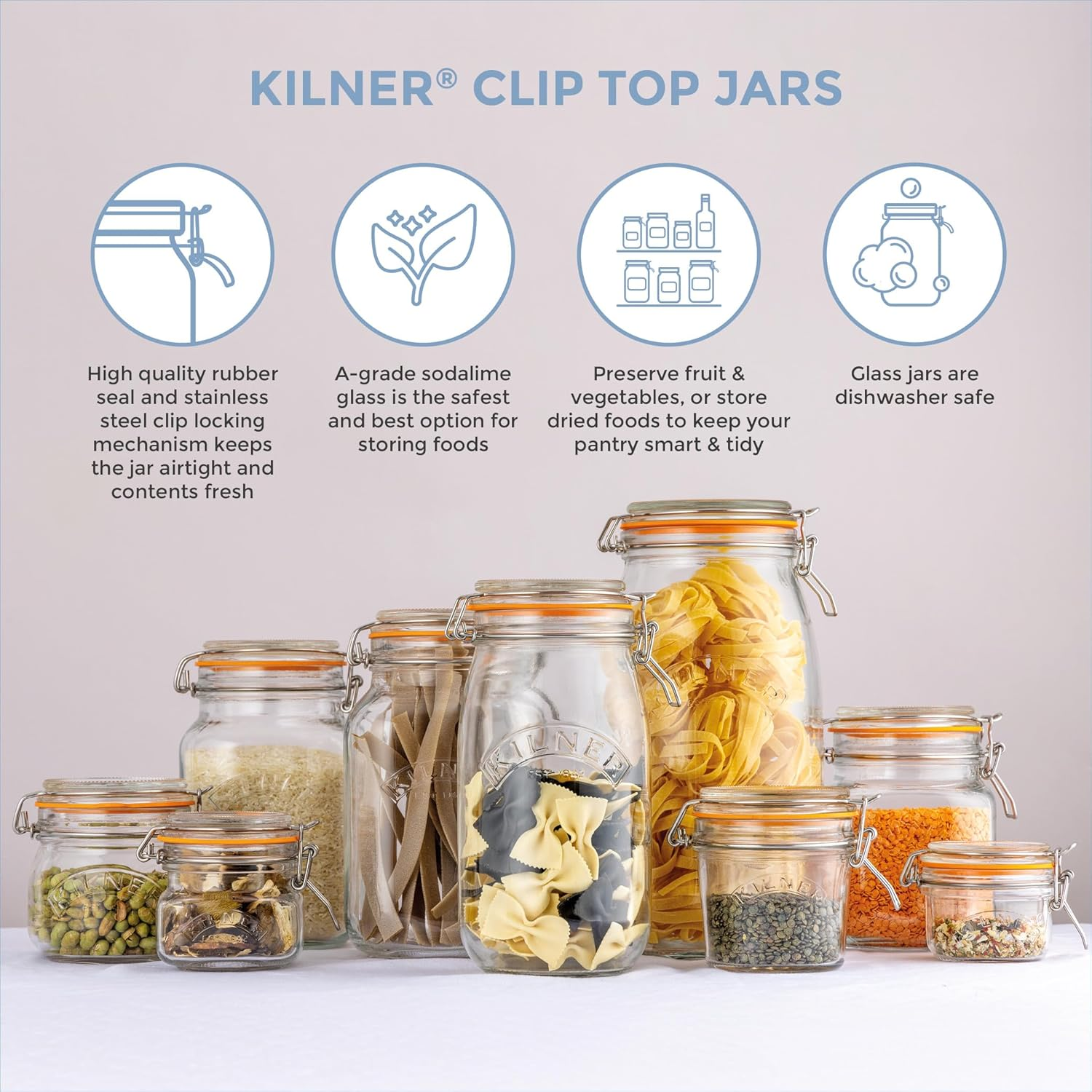 Kilner round Clip Top Jar, 3L, Transparent 01641 image number 6