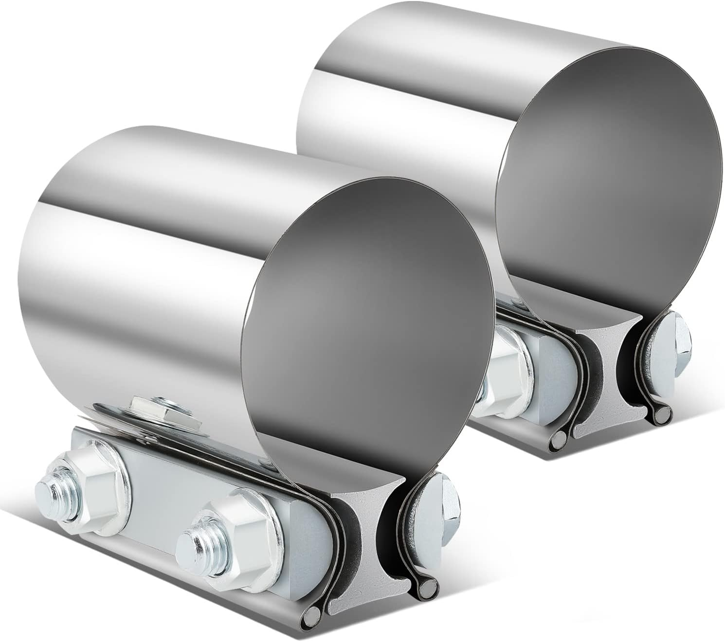 2.5 Inches ID Butt Joint Band Exhaust Muffler Seal Clamp Sleeve, Universal Use for 2.5" Outer Diameter Pipe, Stainless Steel image number 2