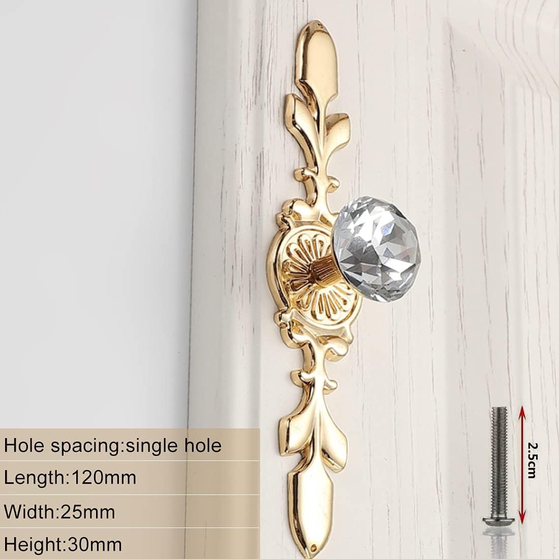 Aivoya 6-PCS Crystal Drawer Knobs Modern Glass Cabinet Knobs Diamond Drawer Handles Cupboard Pull Handles with Screws for Home for Kitchen for Office image number 1