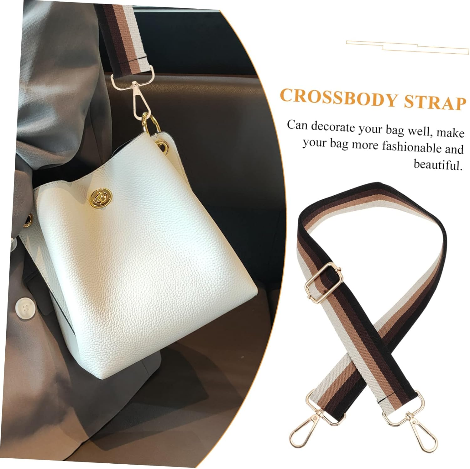 AKOOSY Adjustable Thick Brown Cotton Bag Shoulder Strap Replacement for Women Handbag Shoulder Belt DIY Crossbody Use - Blue image number 6