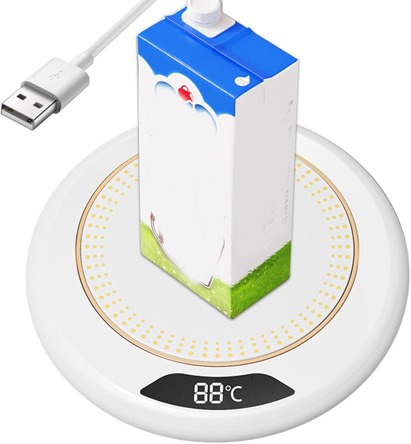 Coffee Mug Warmer,3 Levels Temperature Smart USB Heating Coaster 20W | Electric Warming Drink Heater for Tea Milk Table Kitchen Dining Room Bar Candle image number 4