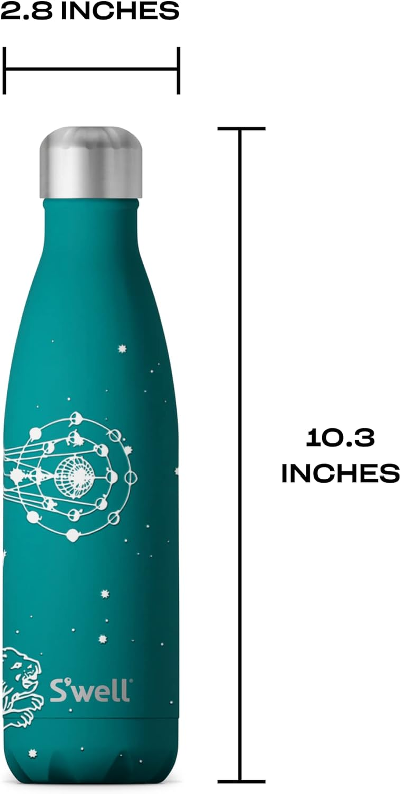 S'Well Stainless Steel Water Bottle 17 Ounces Celestial Green Triple Layered Vacuum Insulated Containers Keeps Drinks Cold for 36 Hours and Hot for 18 Perfect for on the Go image number 3
