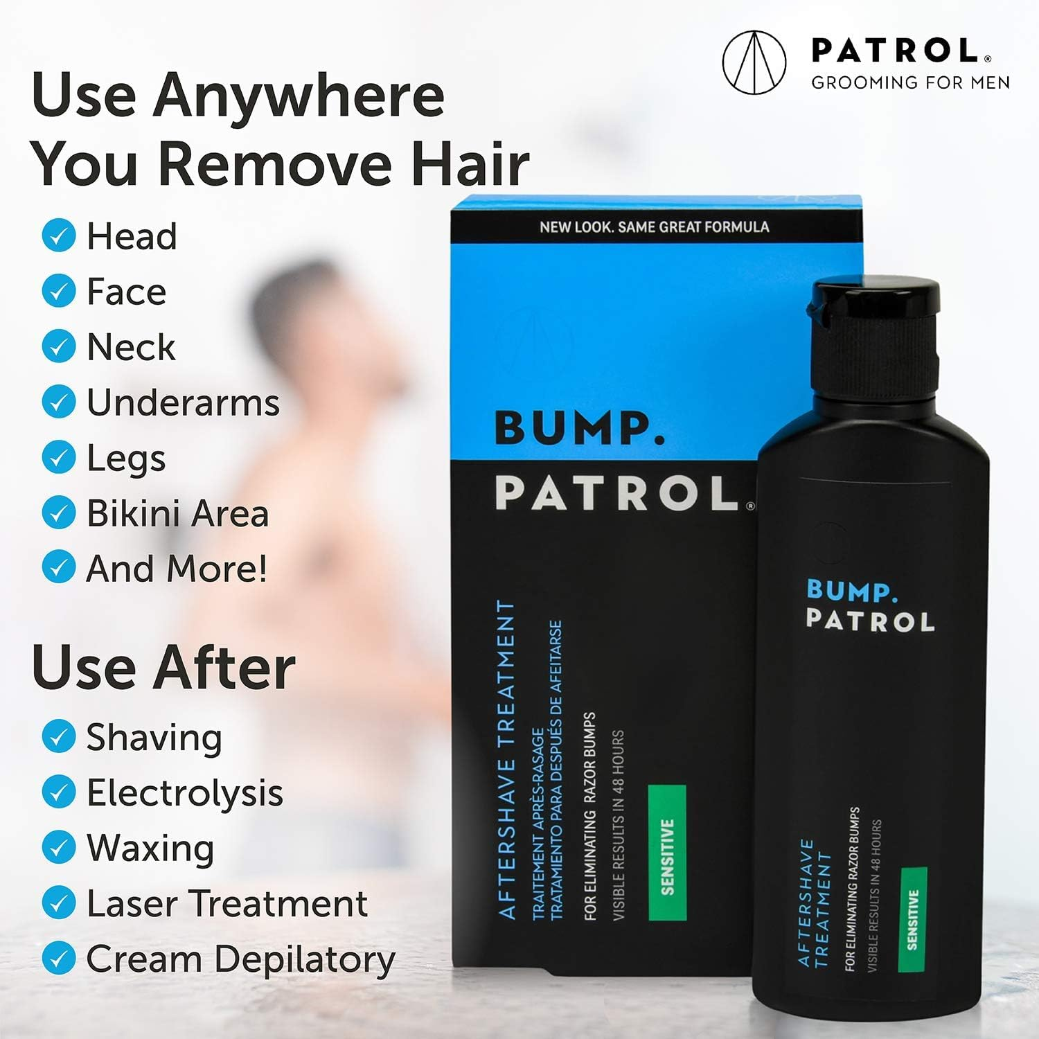 Bump Patrol Sensitive Strength Aftershave Formula - Gentle after Shave Solution Eliminates. image number 4