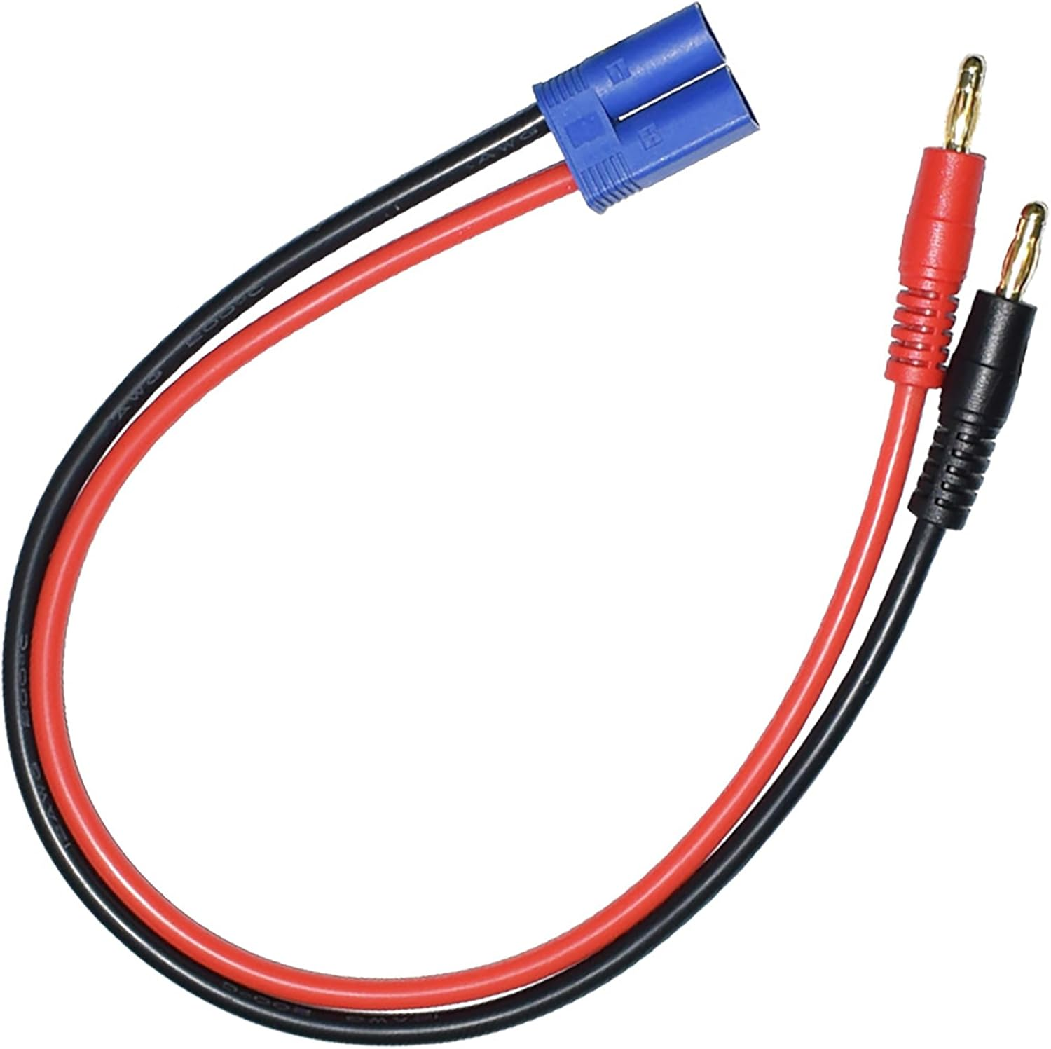 Tunghey 2Pack EC5 Connector Male to 4Mm Banana Bullet Plug 12AWG Silicone Battery RC Balance Charge Cable Lead Adapter 30Cm image number 1