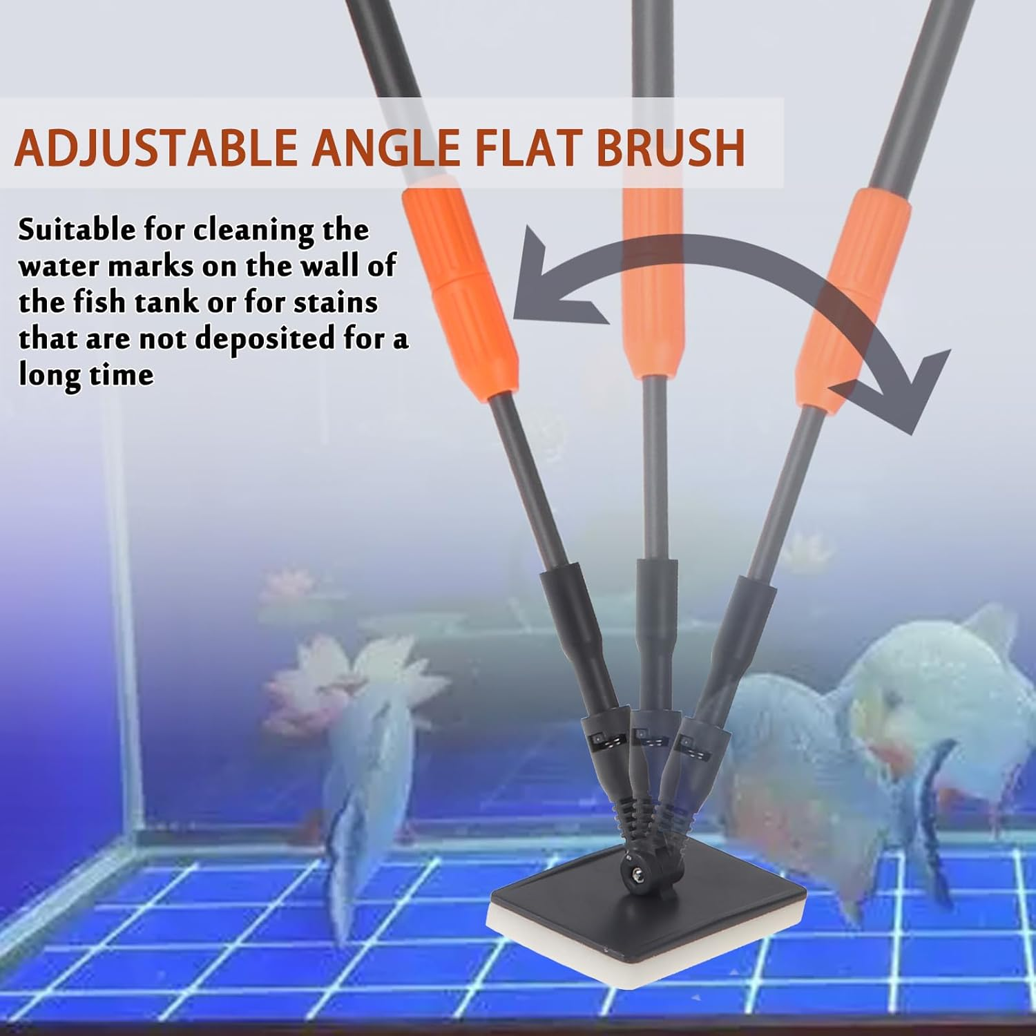 Coolty 6 in 1 Fish Tank Cleaner Aquarium Cleaning Tool with Long Telescopic Handle, Scraper, Fishing Net, Sponge Cleaning Brush, Sand Rake for Fish Tank Maintenance image number 2