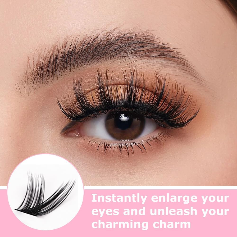 144-Piece DIY False Eyelash Kit, Professional Cluster Lashes Set, Multi-Length Eyelash Extensions &ndash; Mixed Lengths (10Mm/12Mm/14Mm/16Mm) for Natural Volume