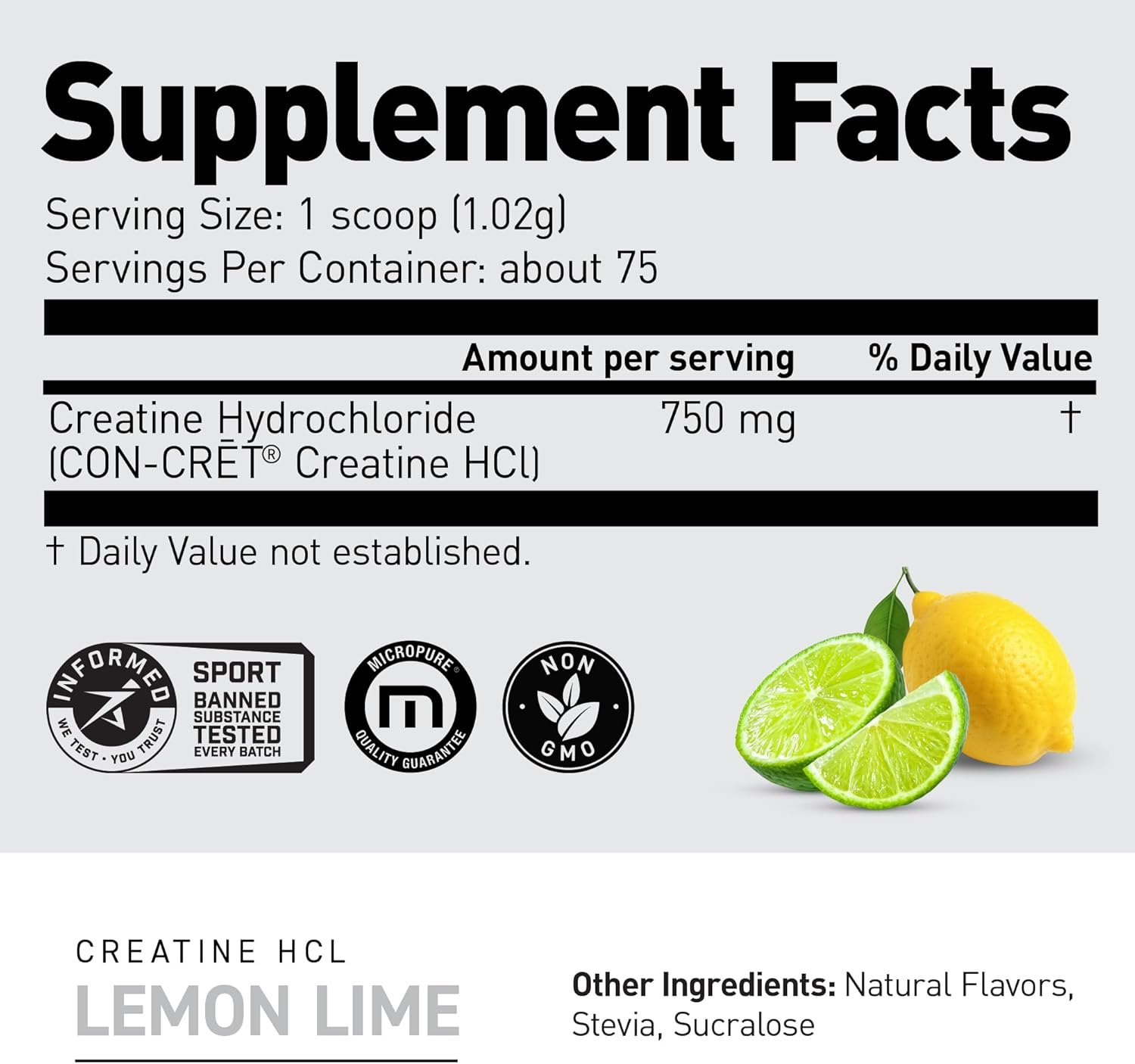 KAGED MUSCLE Patented C-HCI Creatine - Lemon Lime image number 5