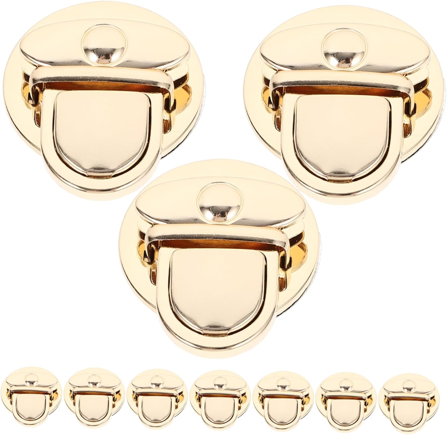 COHEALI 10Pcs Iron round Press Bag Locks DIY Handbag Accessories Gun Black Metal Buckle Set for Purse Making and Craft Supplies