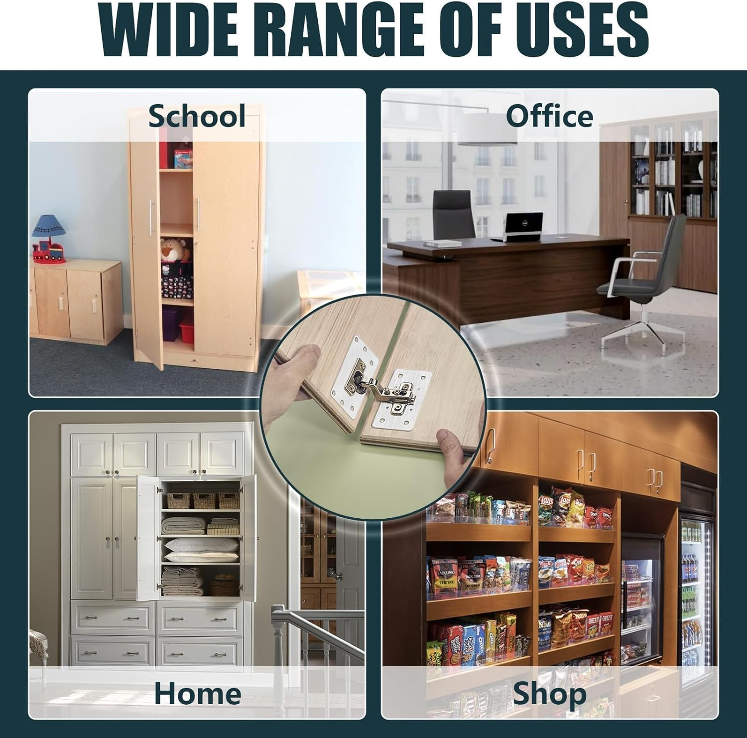 Cabinet Hinge Repair Plate, 8 Pcs Stainless Steel Hinge Repair Brackets, Hinge Fixing Plate for Kitchen Cabinets, Wardrobes, TV Cabinets (8 Pcs)(Silver) image number 4