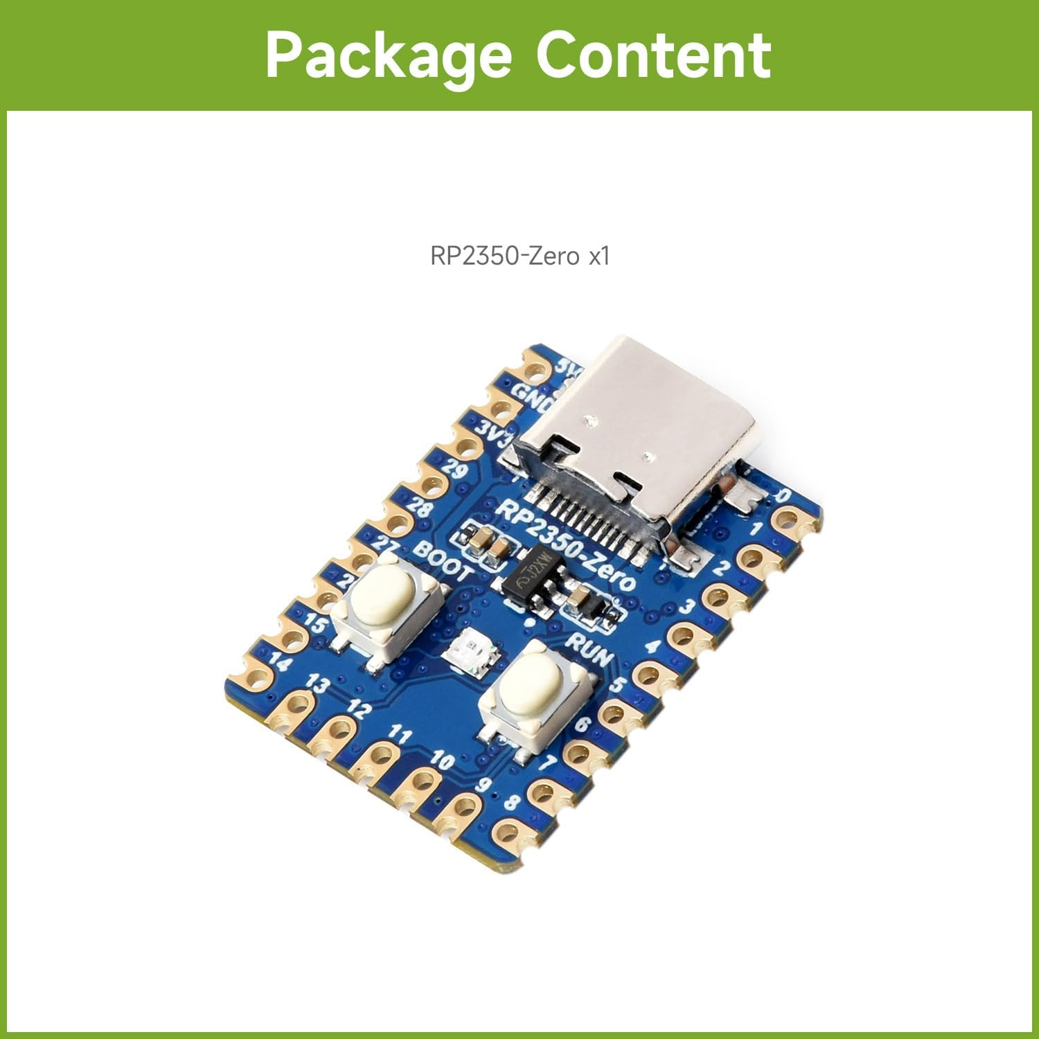 Waveshare Rp2350-Zero Mini Development Board, Raspberry Pi Microcontroller Development Board, Based on Raspberry Pi Dual-Core & Dual-Architecture Microcontroller image number 1