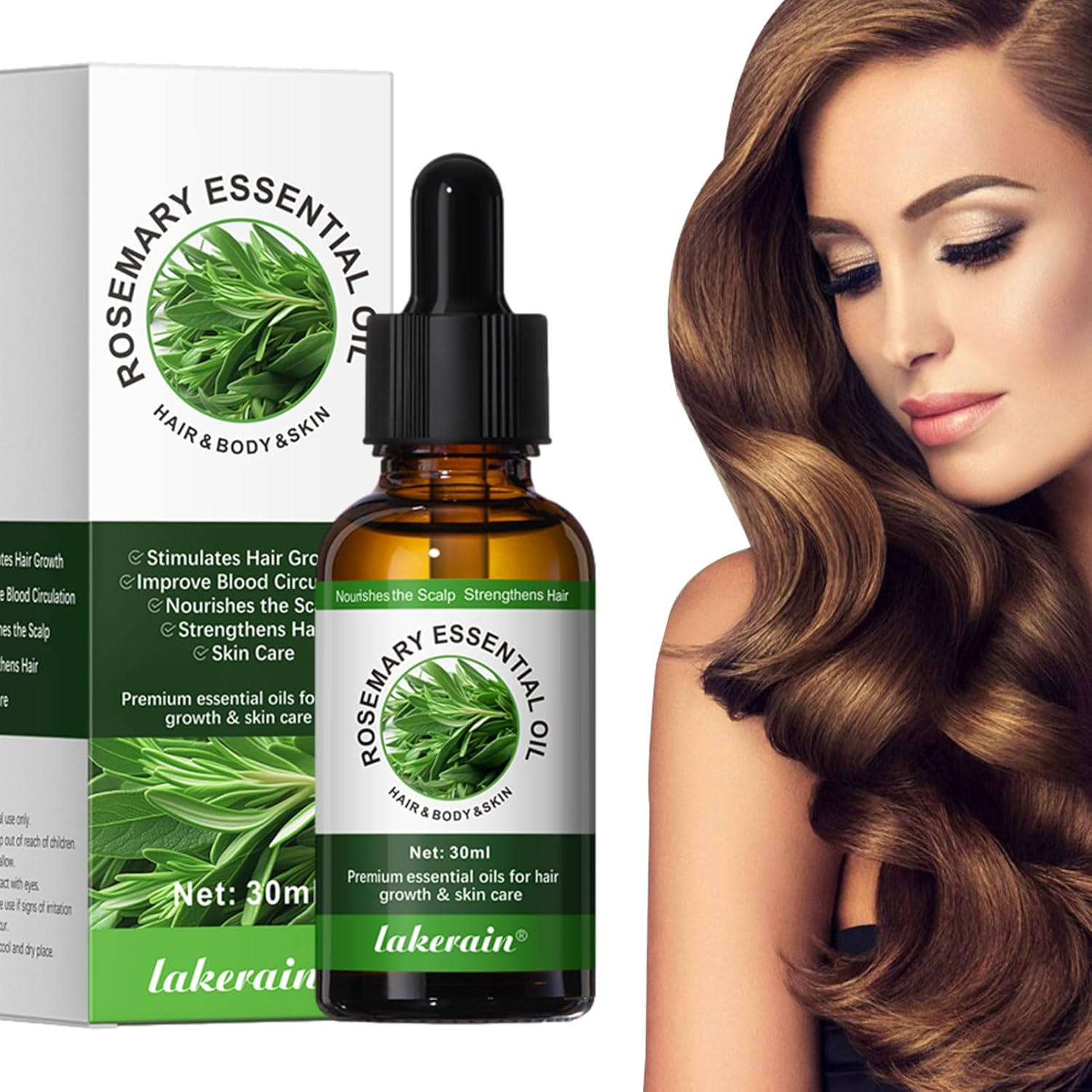 Zankie Rosemary Hair Oil, 30Ml Pure Rosemary Oil for Hair Growth, Rosemary Hair Oil Prevents Hair Loss, Repairs Split Ends and Dry Scalp image number 2