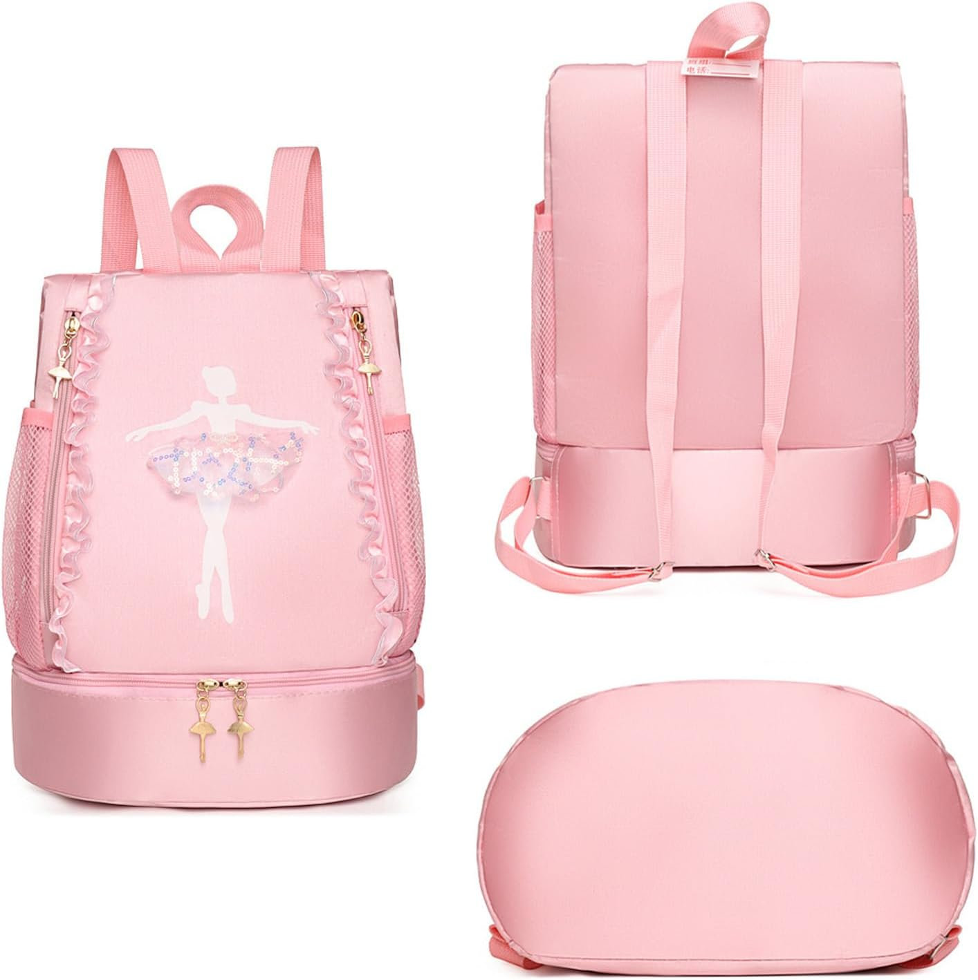 Ballet Dance Backpack with Separate Shoe Compartment,Ballet Dance Bag,Ballerina Bag for Dancer, Small Duffle Bag for Girl - Purple image number 6