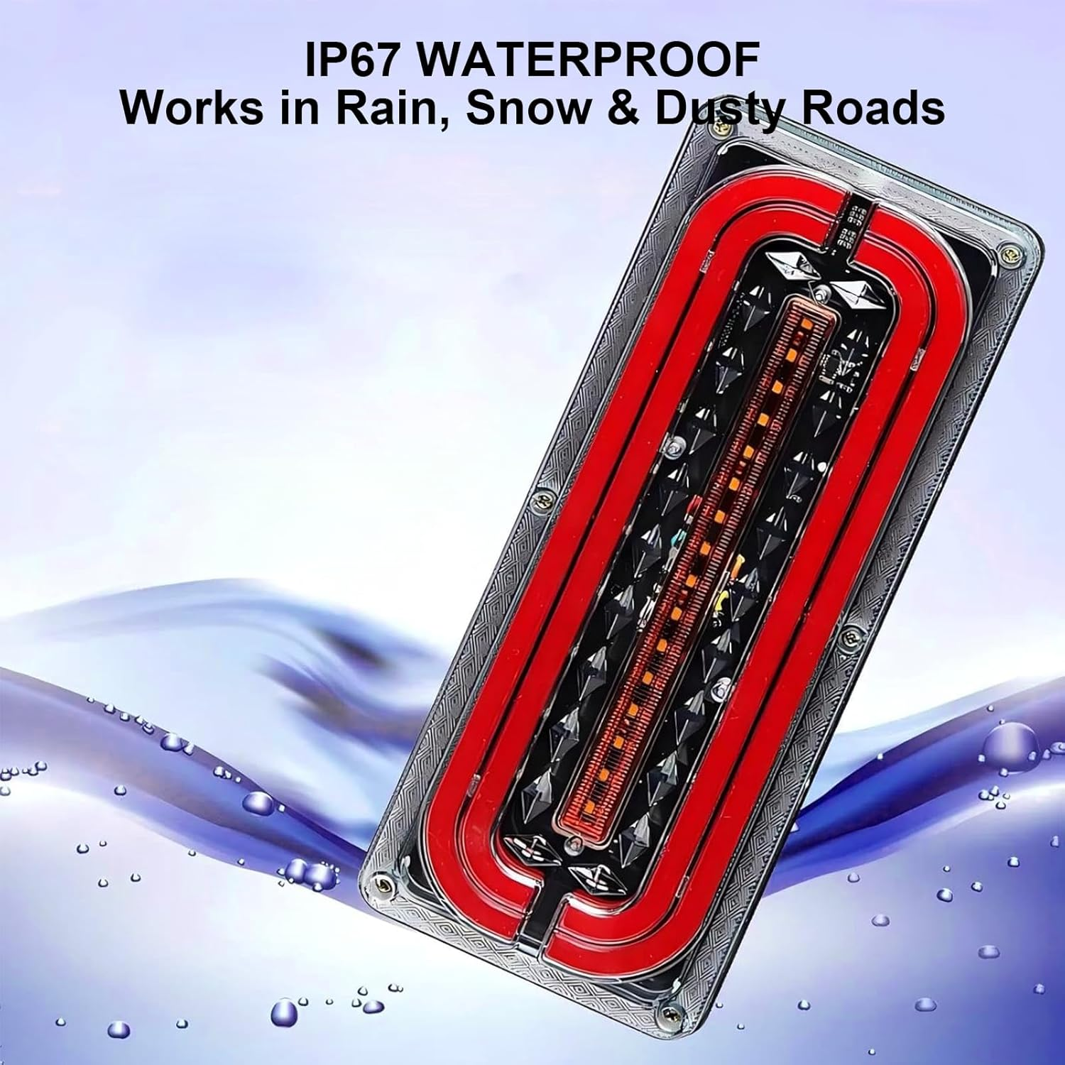 LED Trailer Tail Lights 2Pcs Waterproof Truck Rear Lights with Brake and Turn Signal for RV UTV Lorry Pickup image number 3