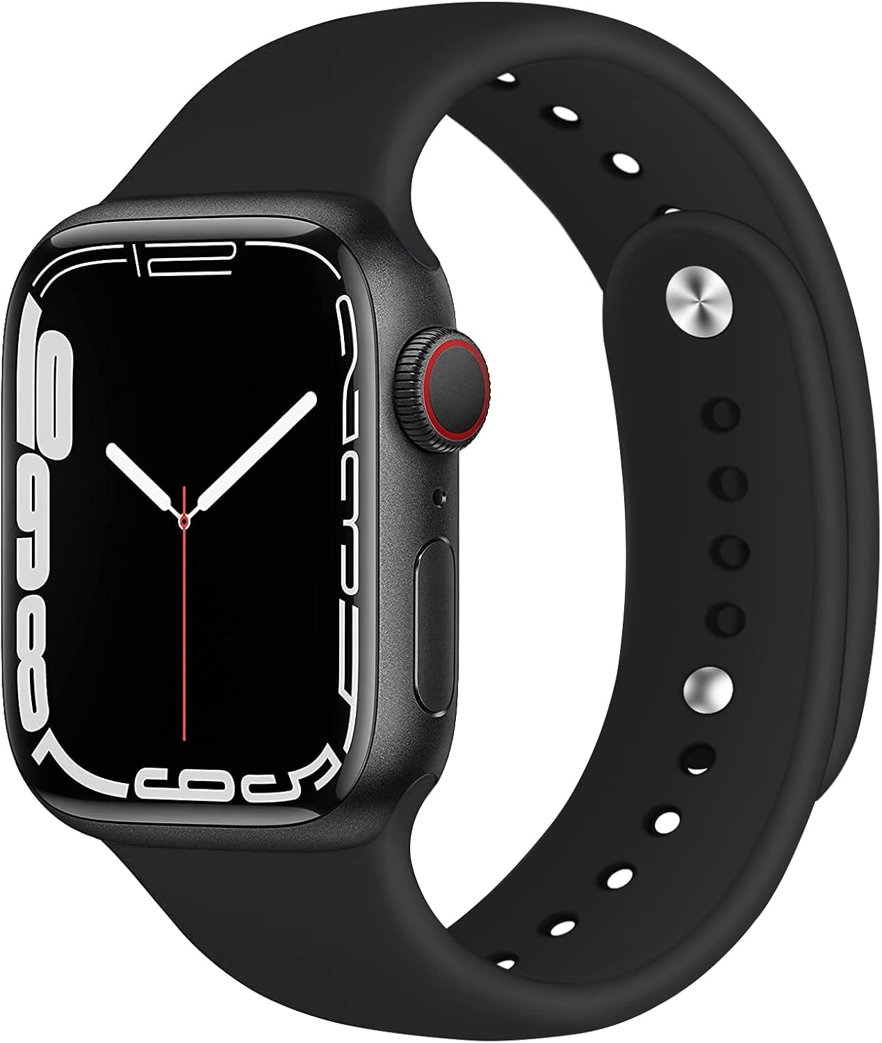 Sport Band for Apple Watch 45Mm 44Mm 46Mm 49Mm 42Mm 41Mm 40Mm 38Mm,Soft Silicone Adjustable Replacement Strap for Iwatch Series 10/9/Ultra 2/SE 2Nd/8/7/Ultra/Se/6/5/4/3/2/1,Double Adjustment Buckle