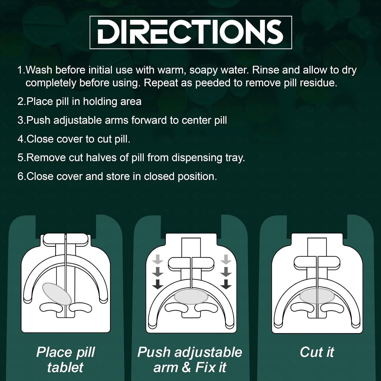 OTICA Tablet Pill Cutter Splitter for Small & Large Pills, Stainless Steel Blade, Safe and Precise Cutting with Centering Device & Blade Guard, Travel-Sized, Light Weight,Easily Washable image number 6