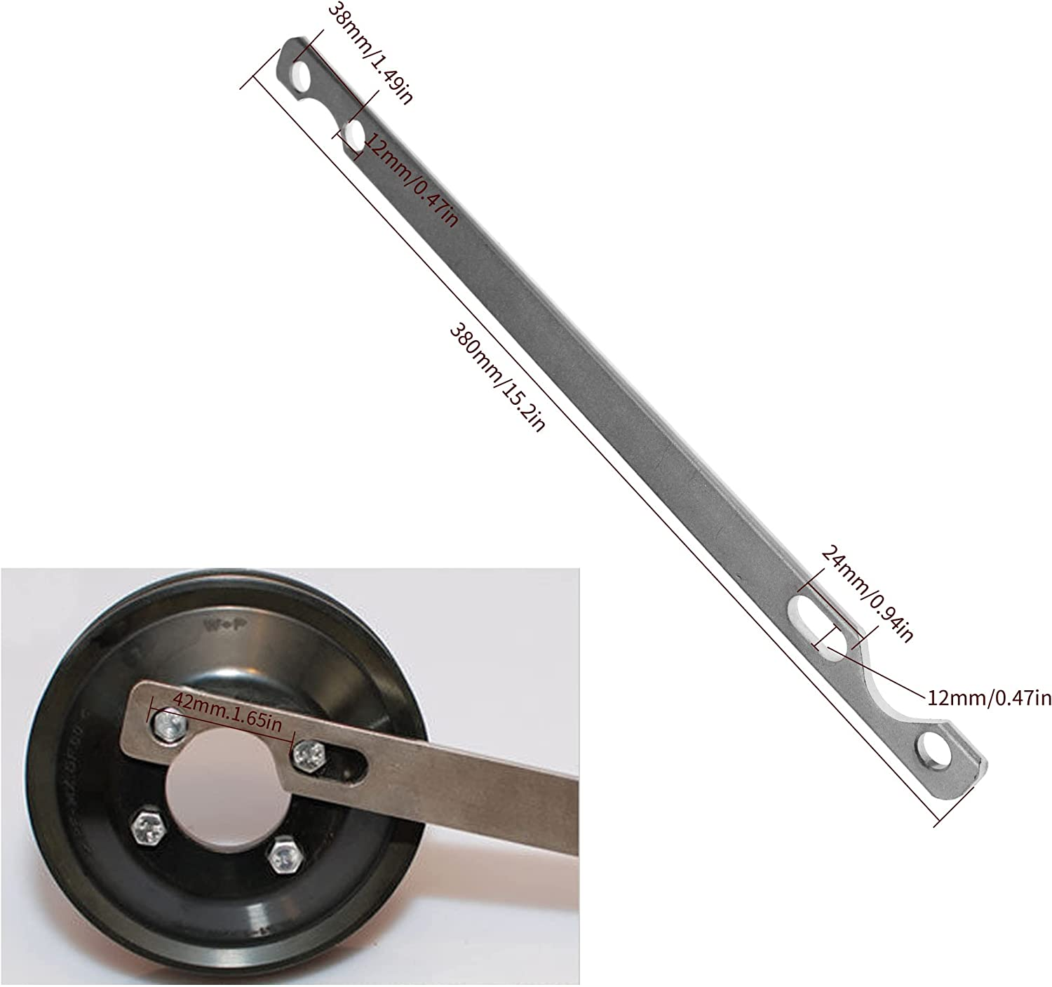 SING F LTD Water Pump Pulley Hub Clutch Fan Holding Tool Removing Viscous Fan Compatible with M10 M20 M30 M40 M44 M50 M52 M52TU M54 M56 image number 2