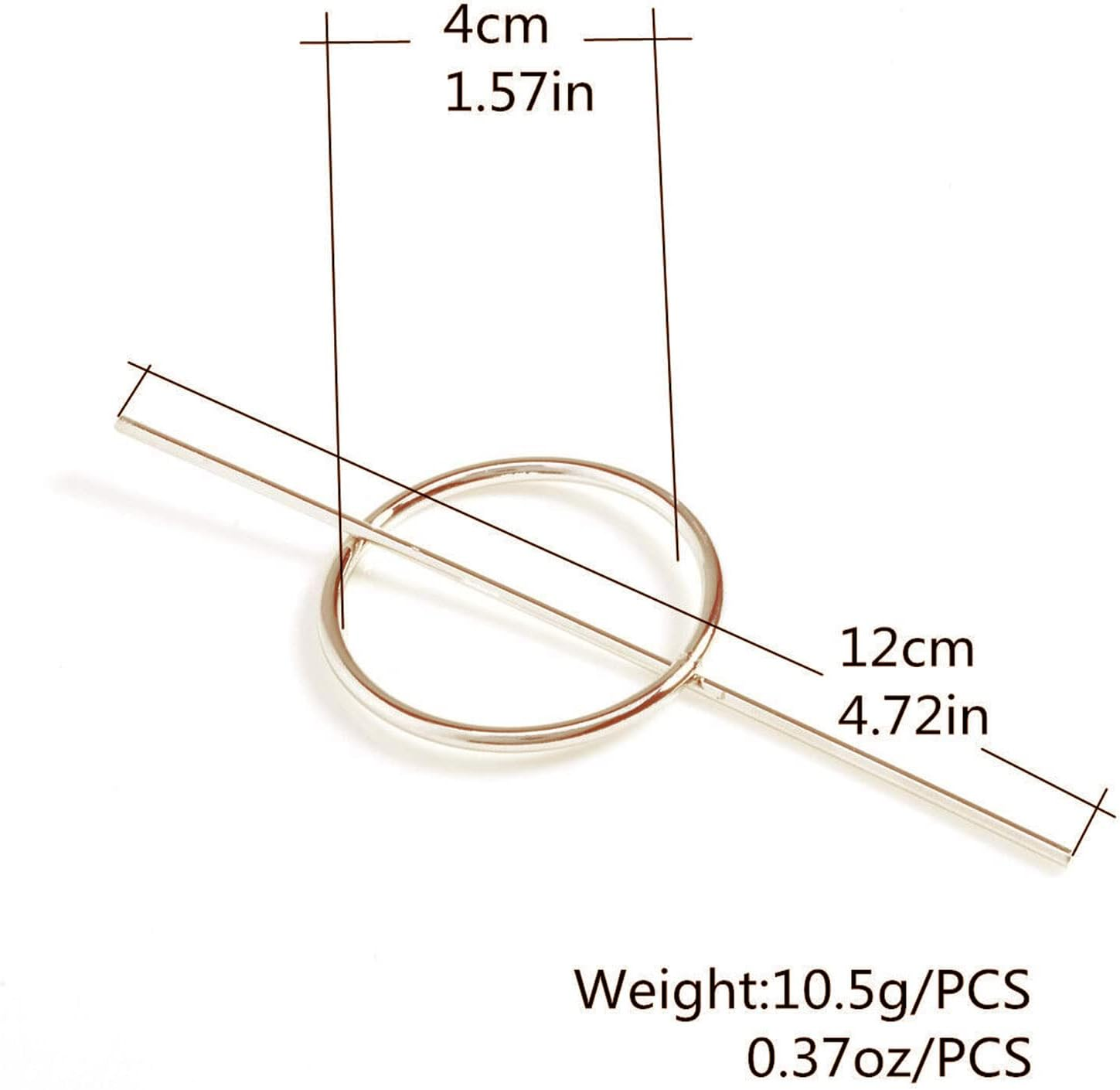 Wendalern Circle Stick Hair Clips Geometric round Hair Clip Metal Hair Holder Clips Gold Minimalist Hair Clips Decorative Hair Accessories for Women and Girls image number 2