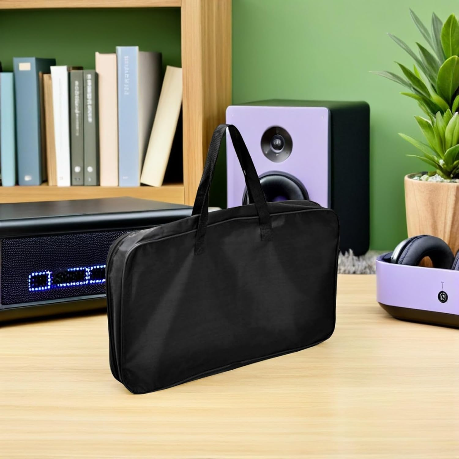 NULYLU Music Stand Carry Bag 56X36Cm Black Oxford Cloth Waterproof Music Stand Case Portable Foldable Storage image number 6