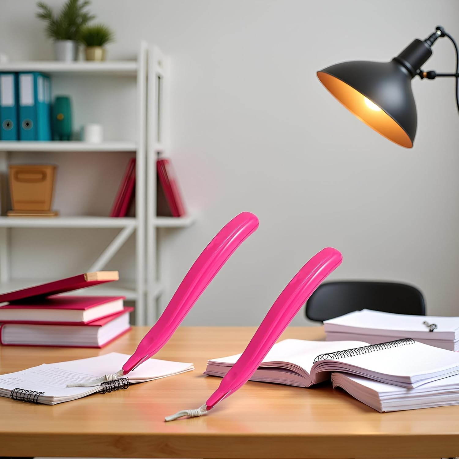 2Pcs Pink Portable Staple Remover,Staple Puller Tool Magnetic Head Staple Removal Tool Handheld Staple Puller,Pen Type Staple Remover Binding Supplies Office and School Products image number 5