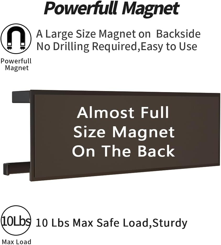 Magnetic Paper Towel Holder for Refrigerator,Kitchen Towel Rack Magnetic Paper Towel Bar Multi Function Made of Iron,Used for Kitchen,Bathroom,Toilet, Drill Free (White, Medium)