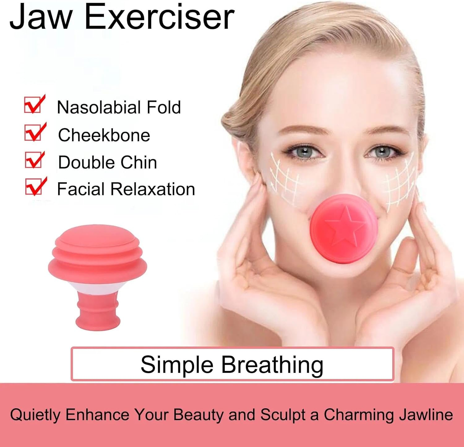Jaw Exerciser and Trainer with Durable ABS Material, Portable Jawline Toner for Home and Gym Use by Unron image number 6