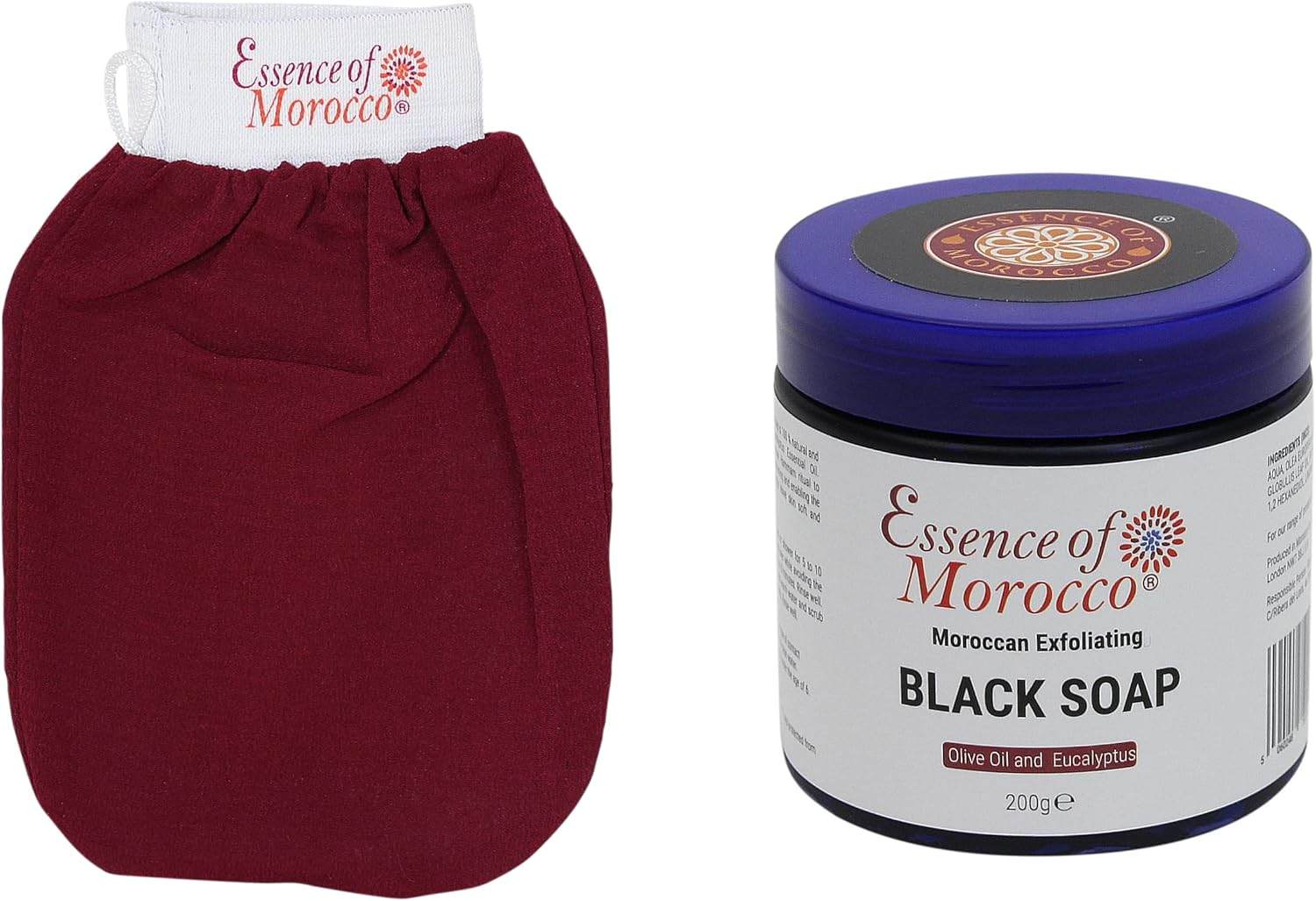 Moroccan Exfoliating Kessa Glove and Beldi Eucalyptus Exfoliating Soap (200 G / 210Ml). Hammam Pack image number 2