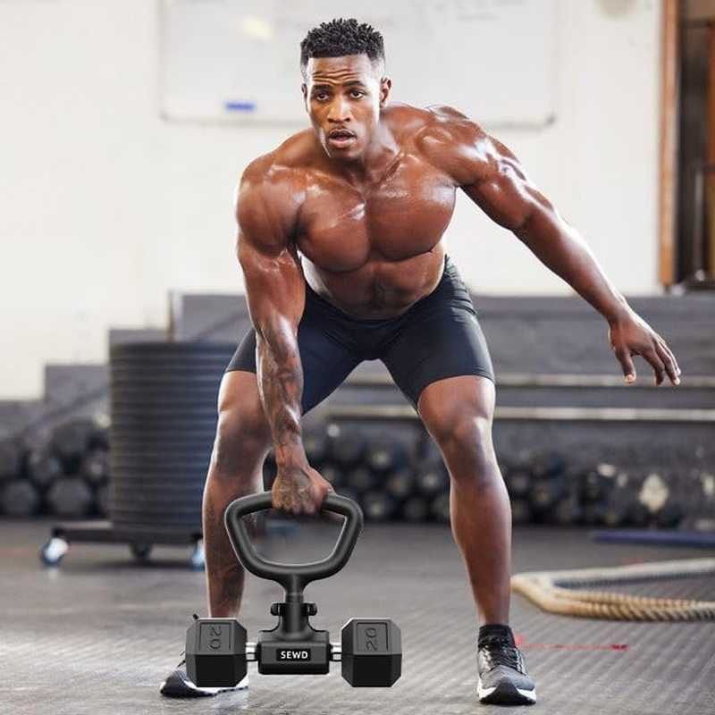 Dumbbell Kettlebell Converter by SEWD &ndash; Convert Dumbbells into Kettlebell for Home Gym Fitness &ndash; Adjustable Weights & up to 220LB Capacity Kettlebell Handle for Weight Lifting, 90-Degree Rotating image number 6
